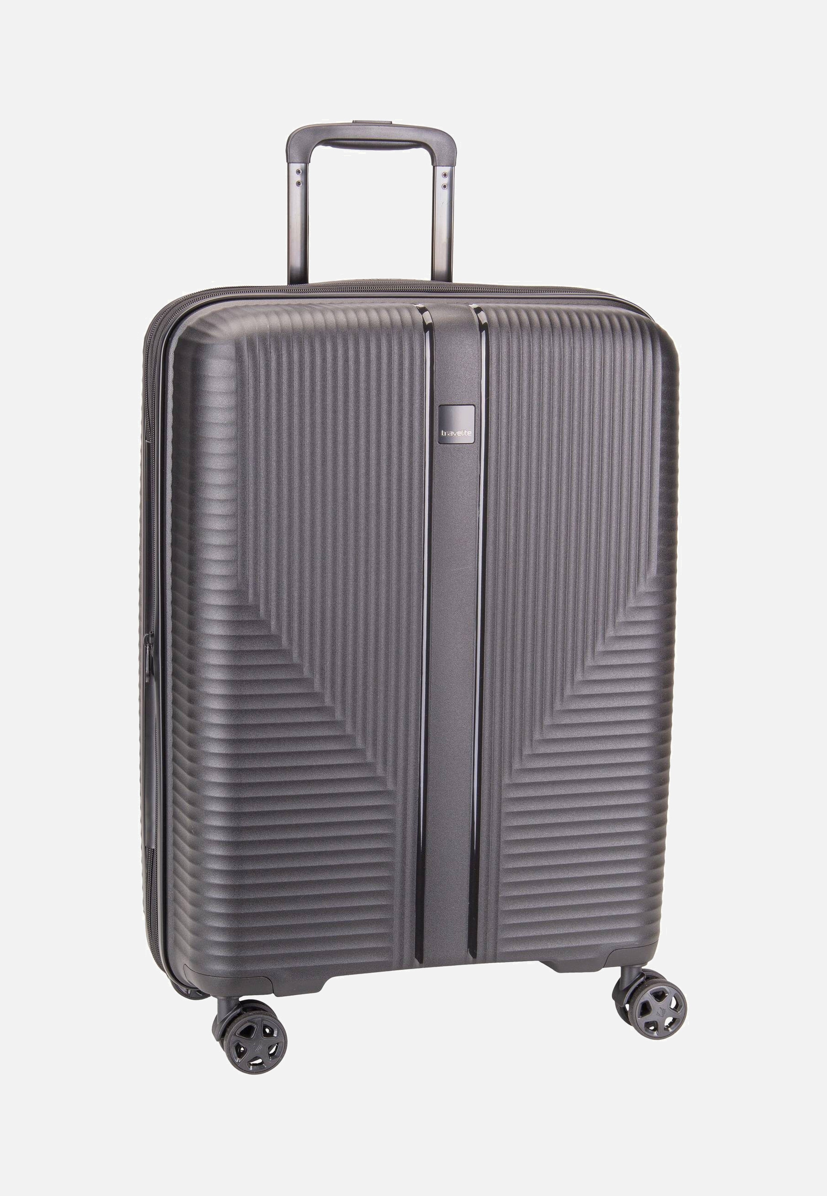 travelite Air Stripe Trolley 4w M exp. Black Koffer