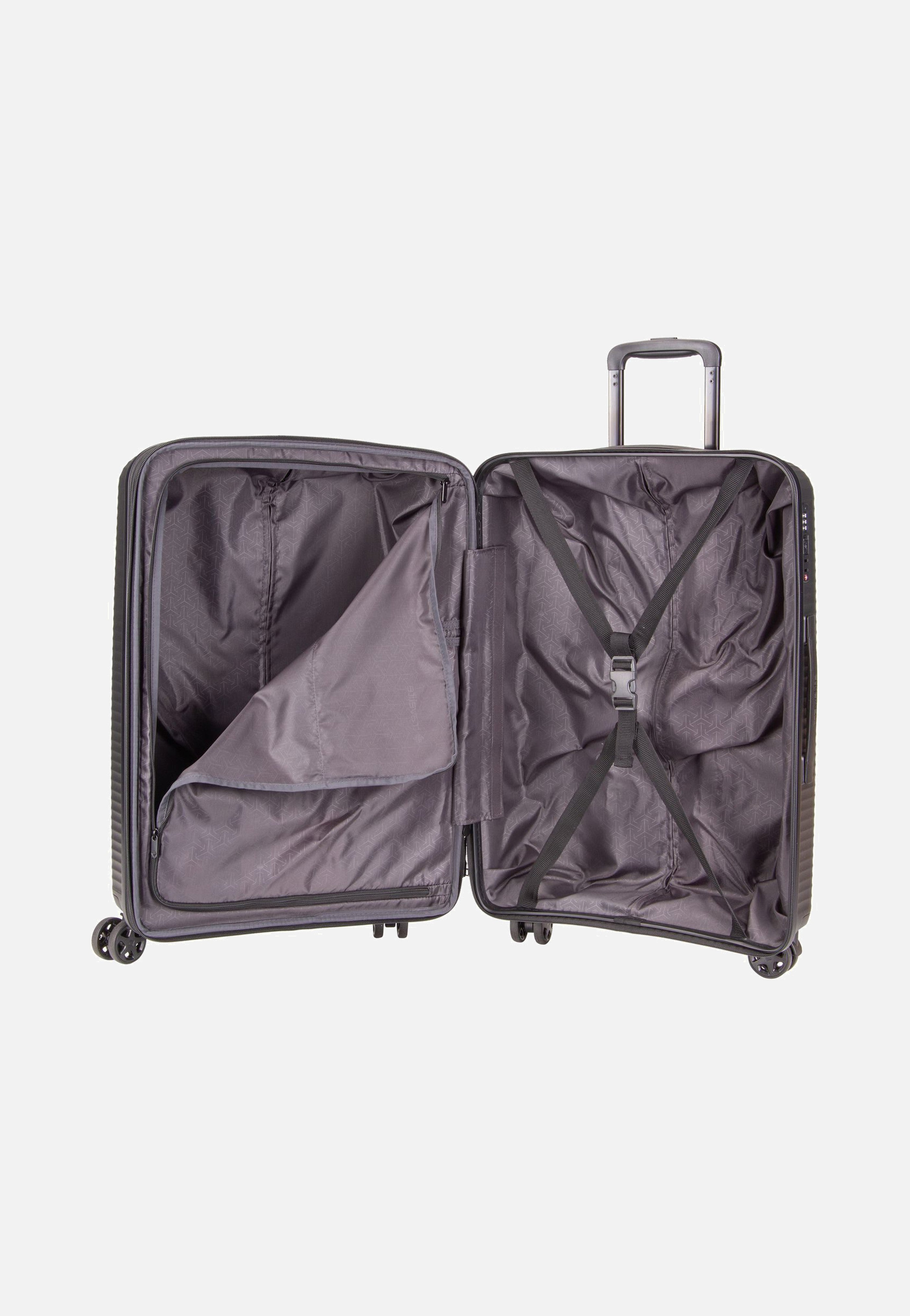 travelite Air Stripe Trolley 4w M exp. Black Koffer