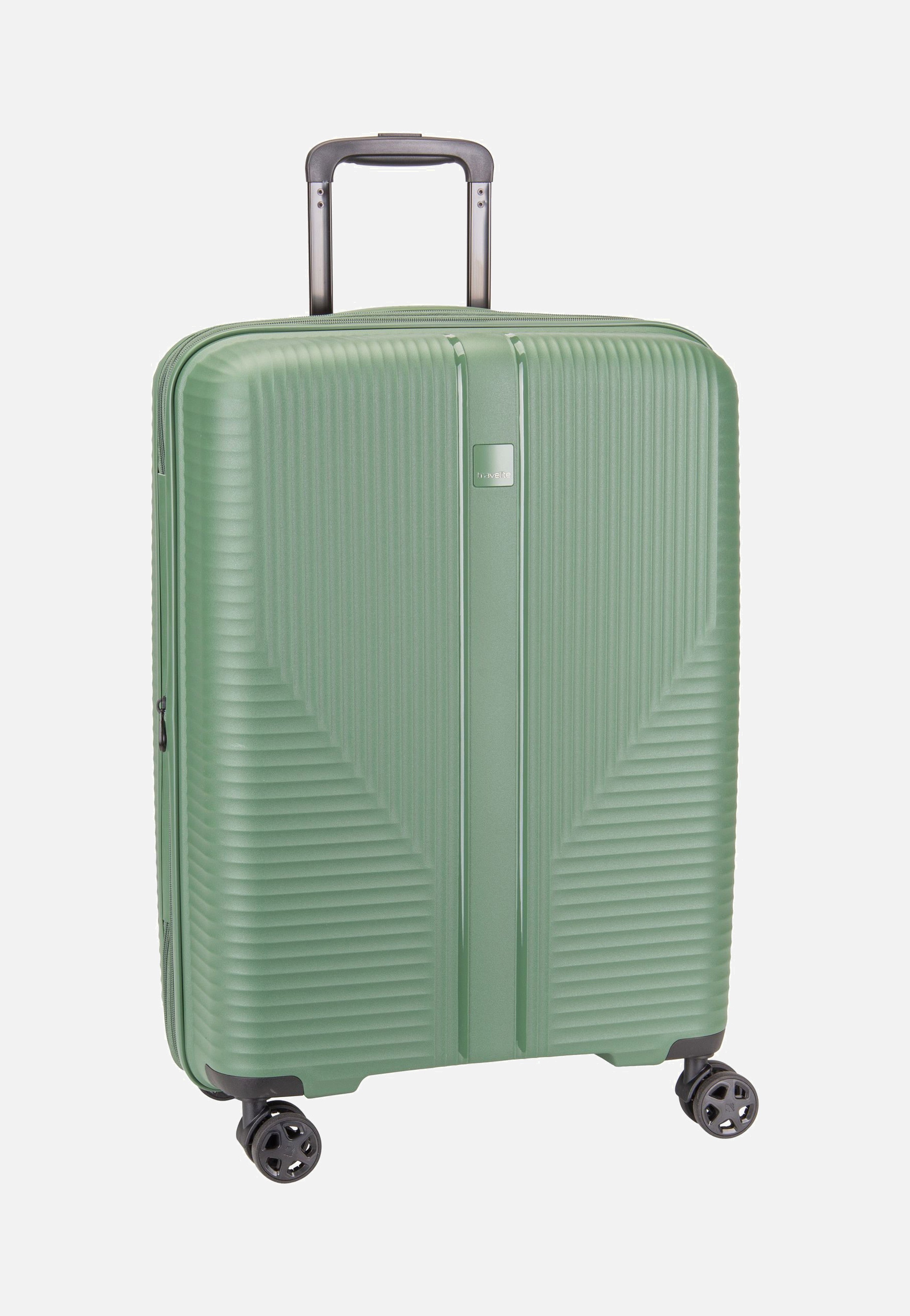 travelite Air Stripe Trolley 4w M exp. Green Suitcase