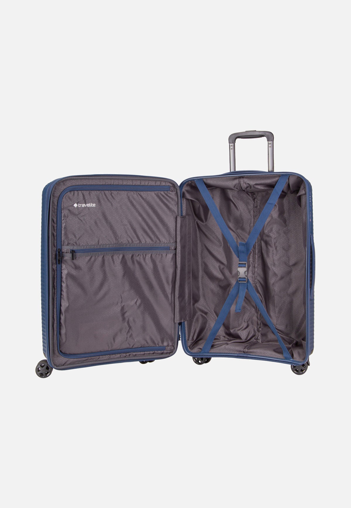 travelite Air Stripe Trolley 4w M exp. Navy Suitcase