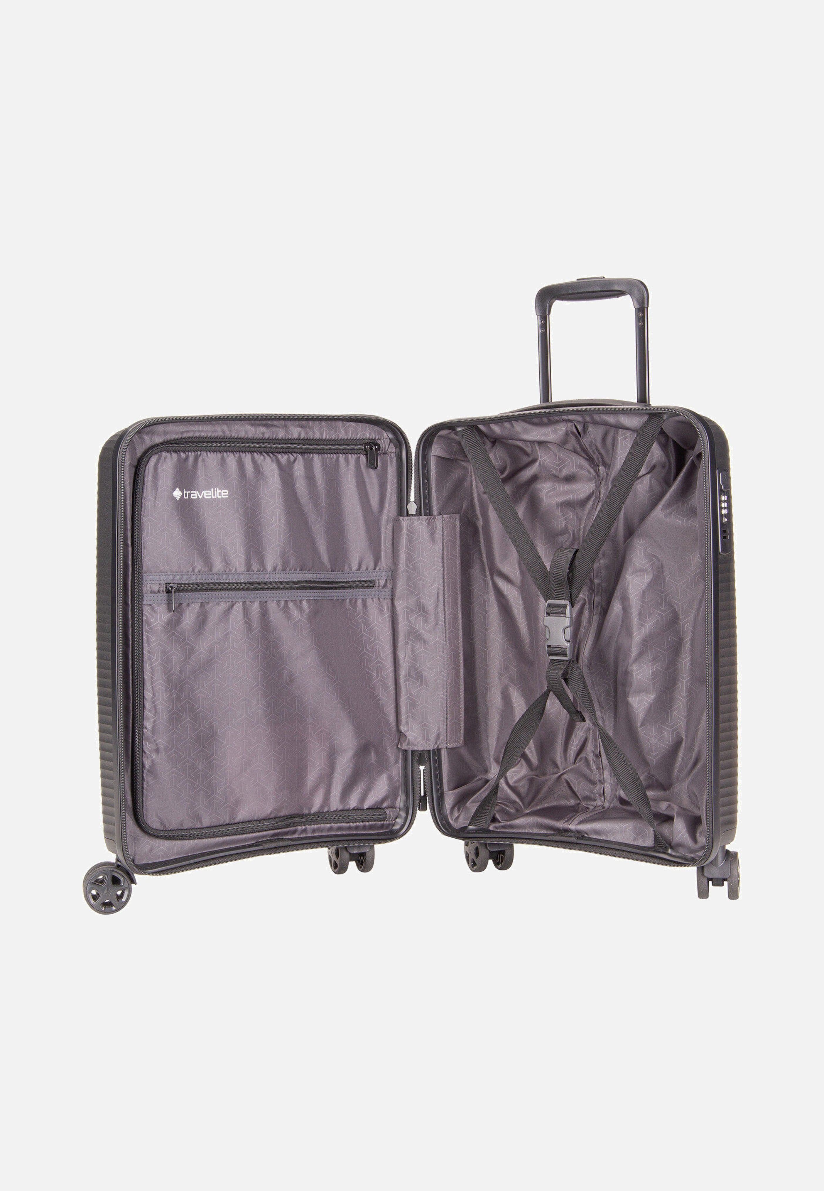travelite Air Stripe Trolley 4w S Black Suitcase