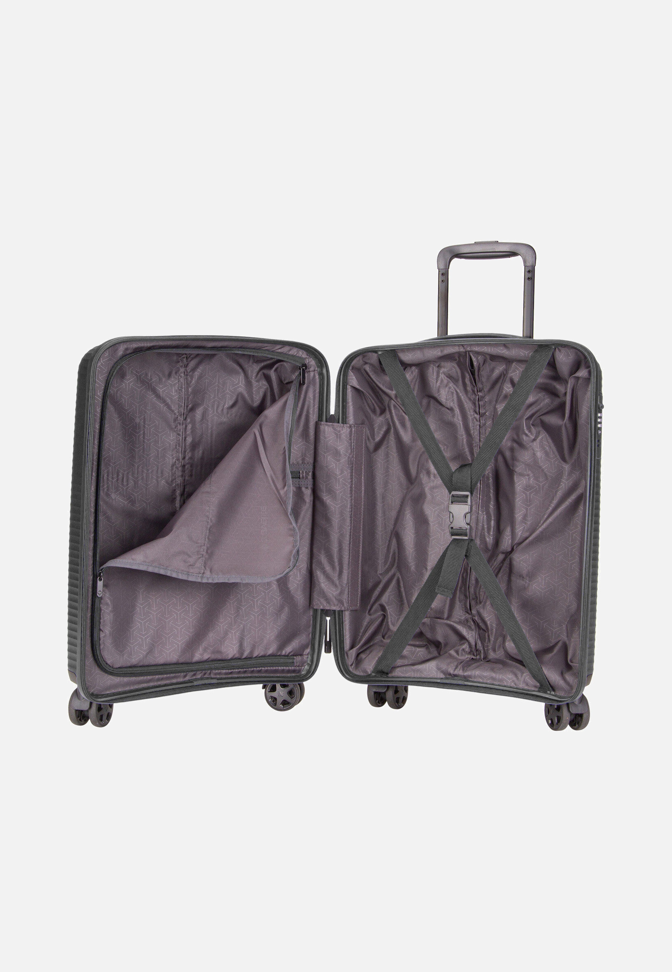 travelite Air Stripe Trolley 4w S Black Suitcase