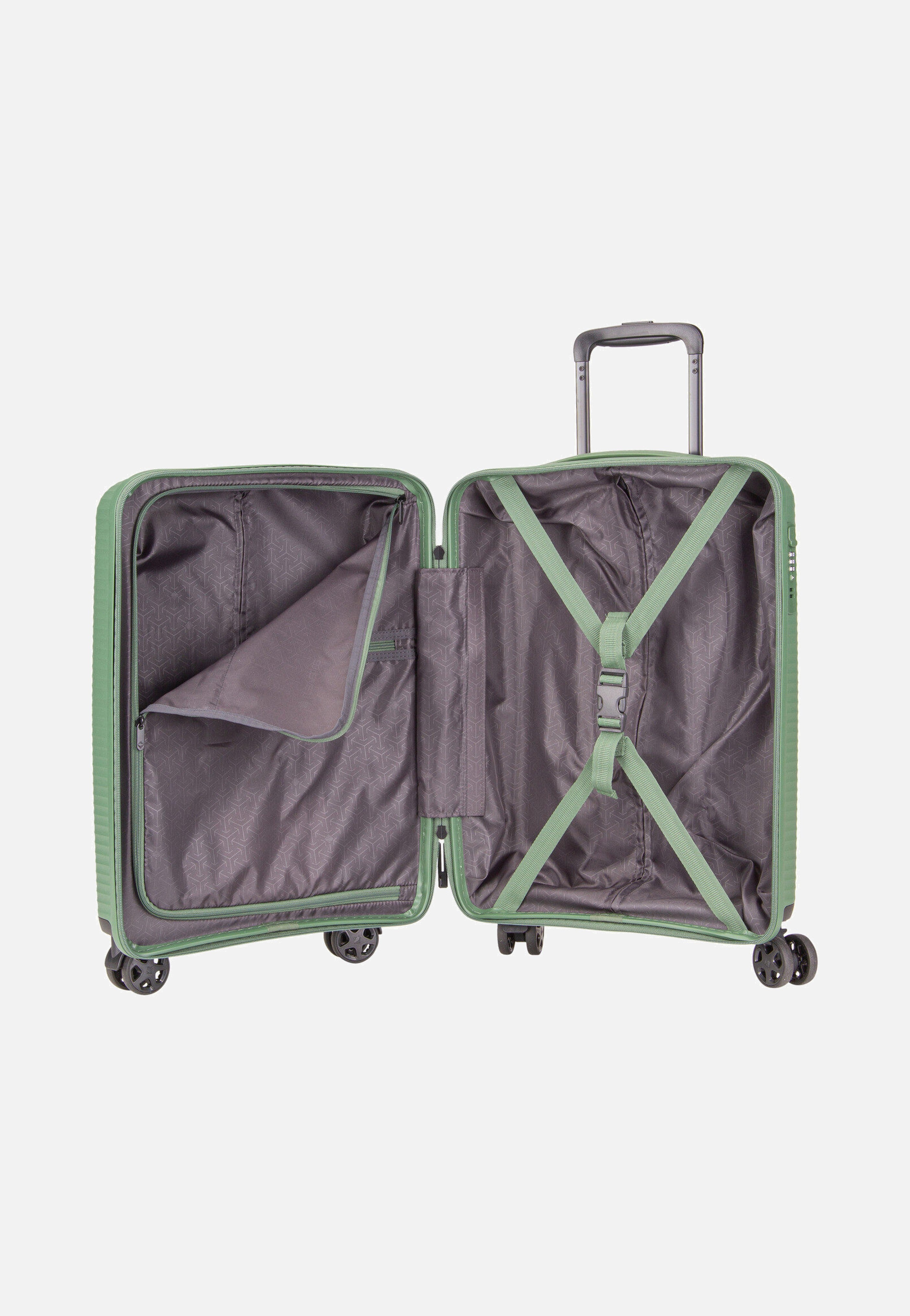 travelite Air Stripe Trolley 4w S Green Suitcase
