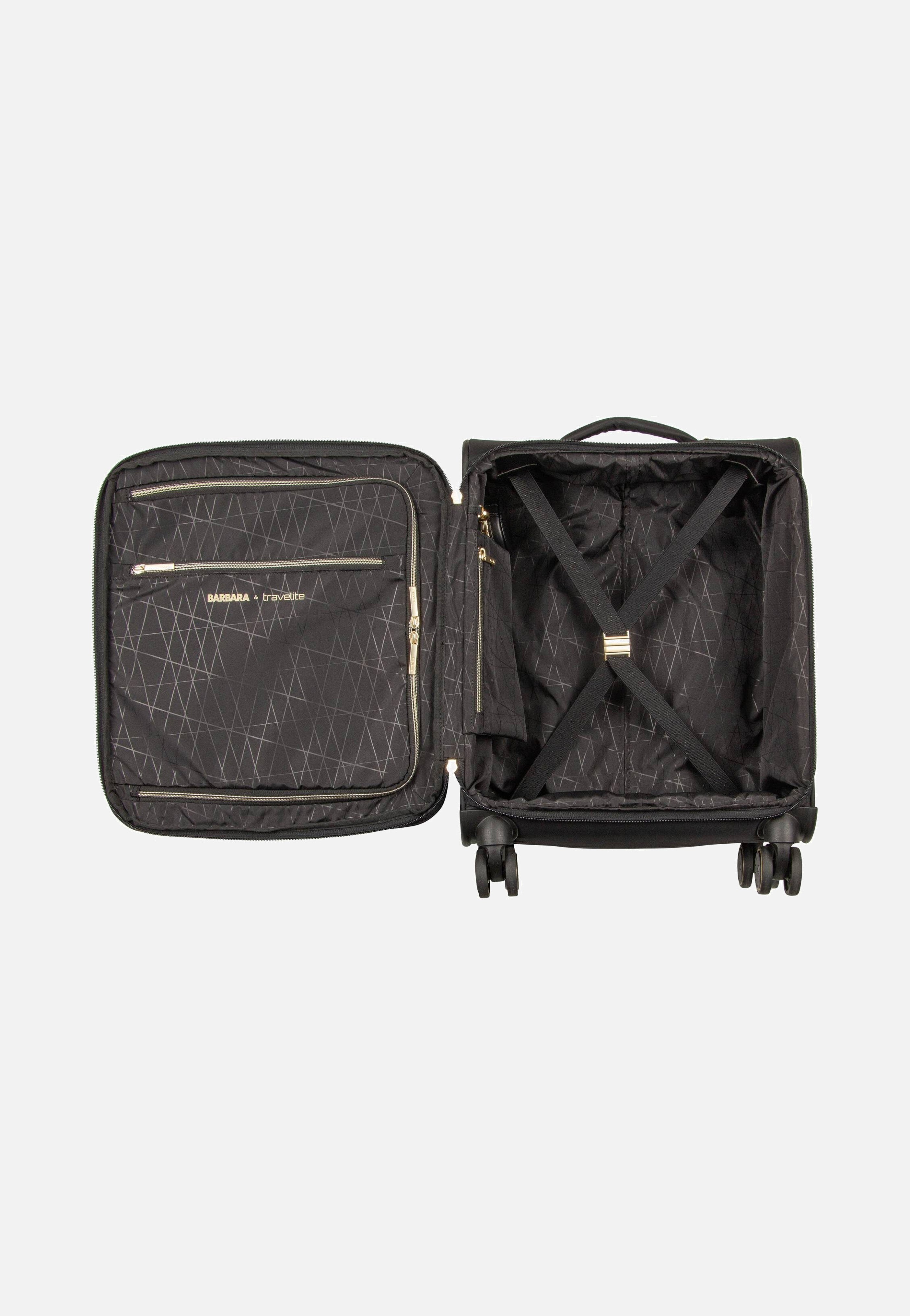 travelite Barbara Stepp 4W Trolley S Exp Black Suitcase