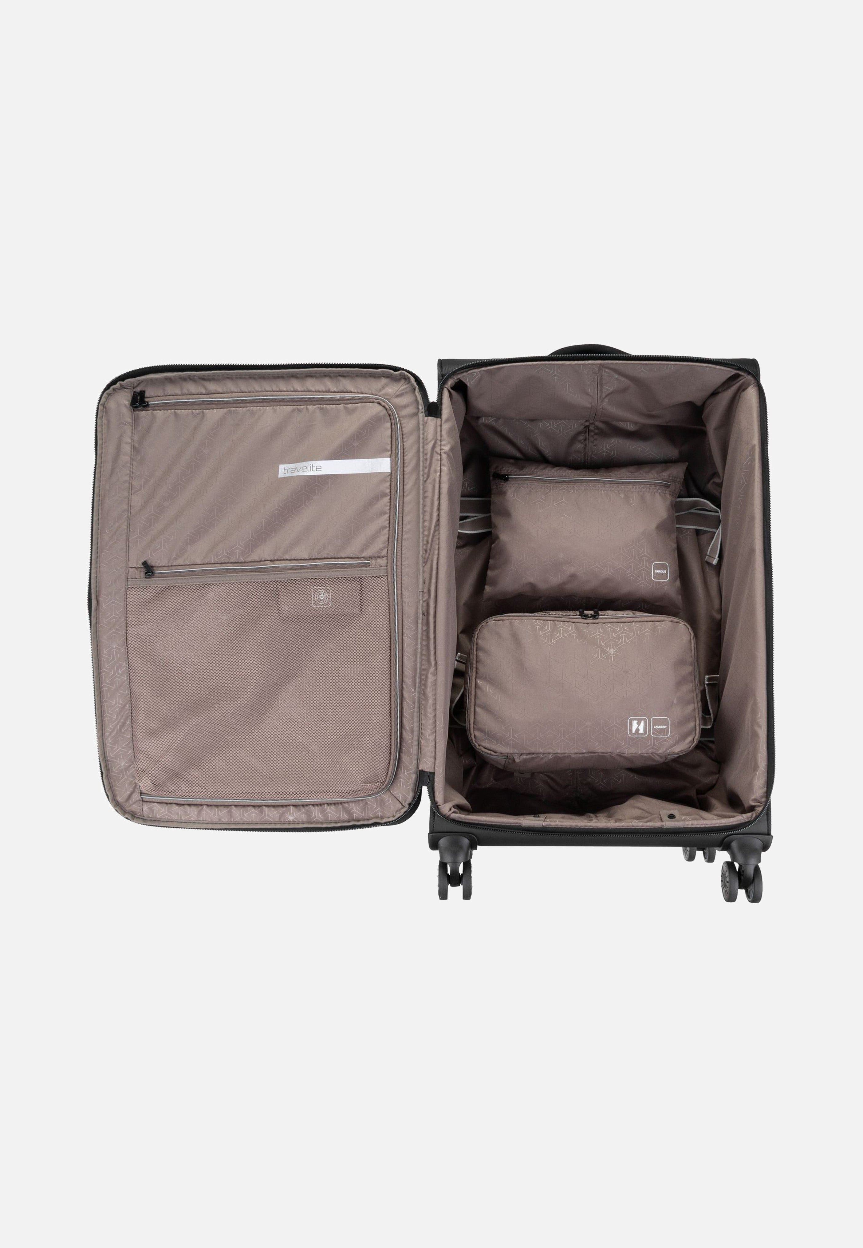 travelite Crosslite 4w Trolley L Schwarz Suitcase