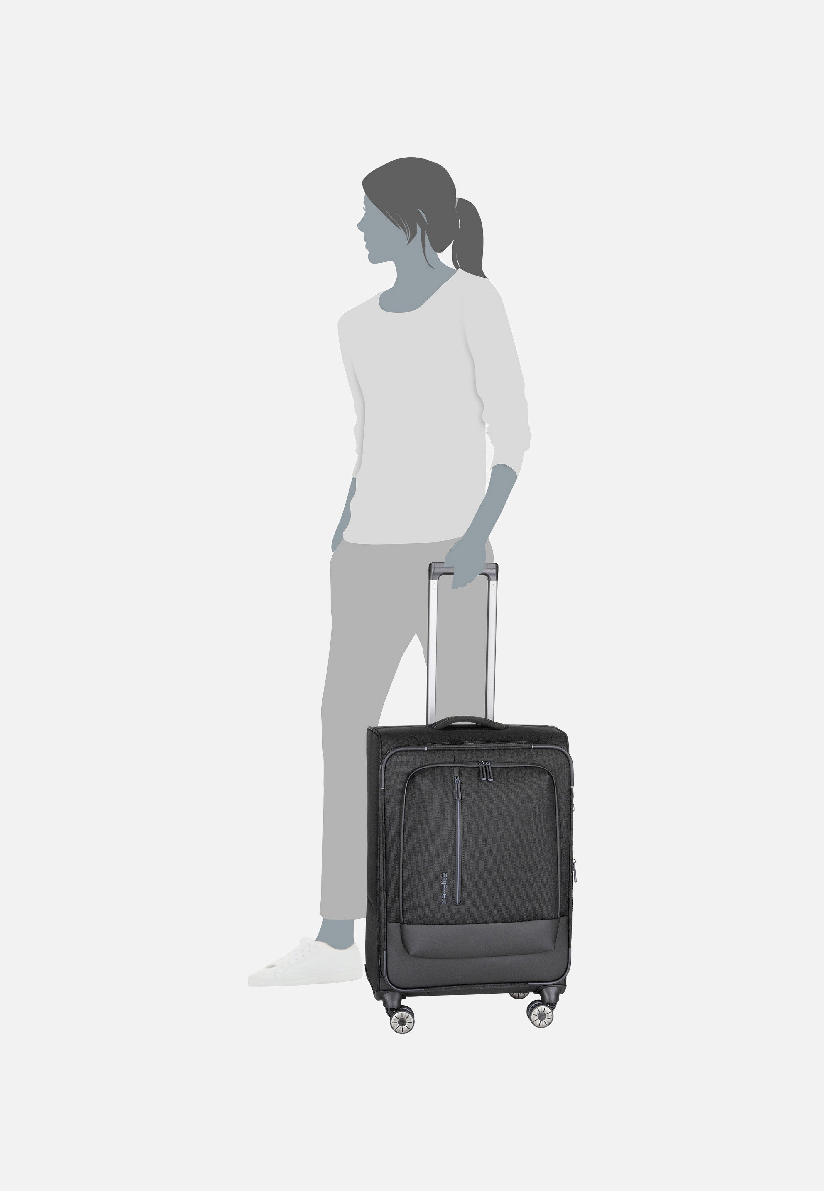travelite Crosslite 4w Trolley M Schwarz Suitcase