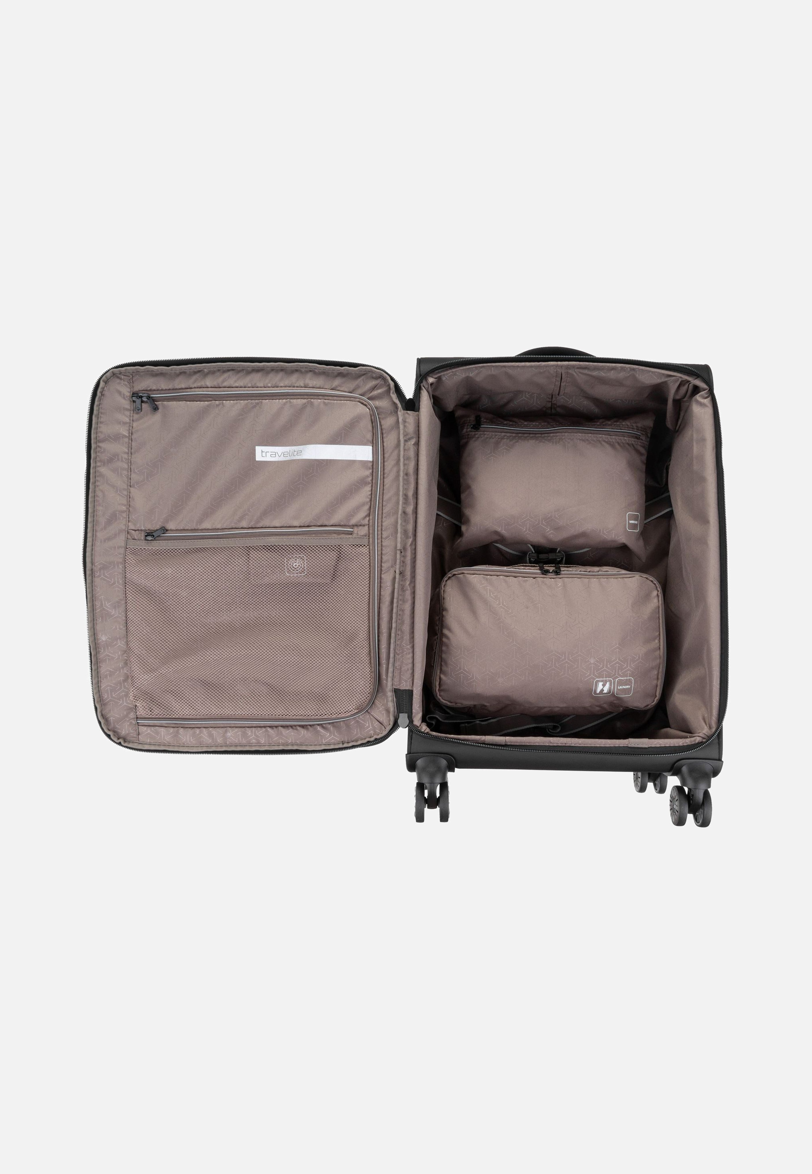 travelite Crosslite 4w Trolley M Schwarz Suitcase
