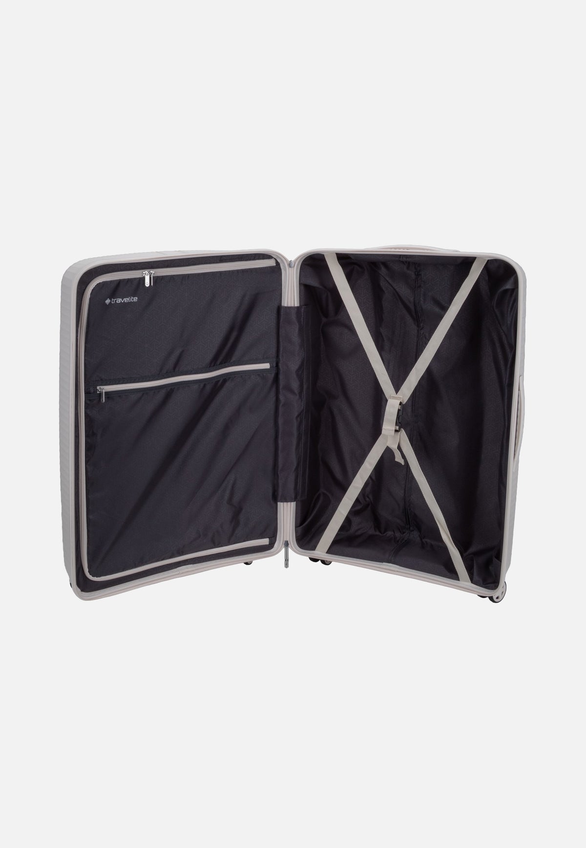 travelite Air Stripe Trolley 4W L Off-White Koffer