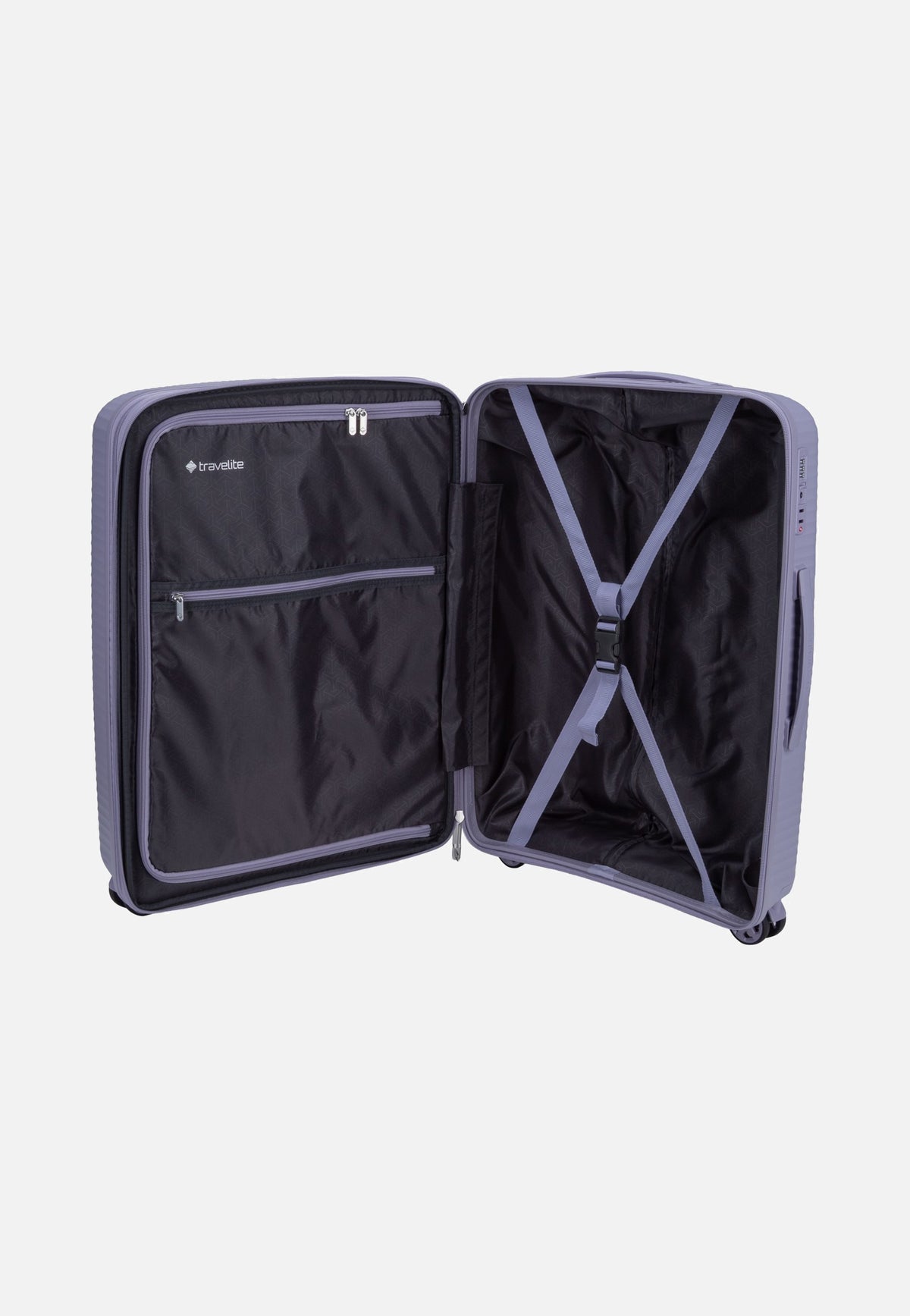 travelite Air Stripe Trolley 4W M Exp. Lavender Maleta