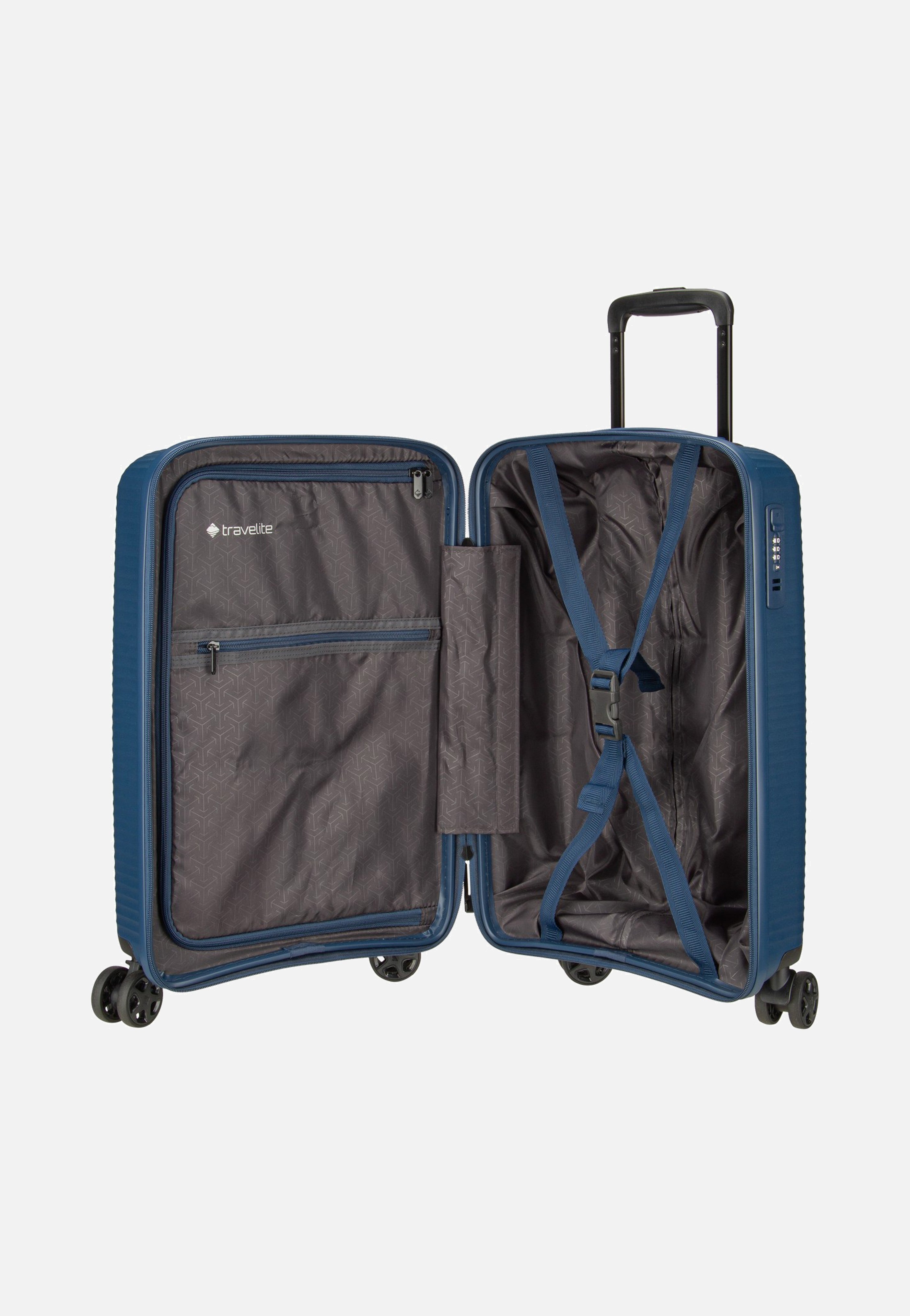 travelite Air Stripe Trolley 4W S Slim Navy Suitcase