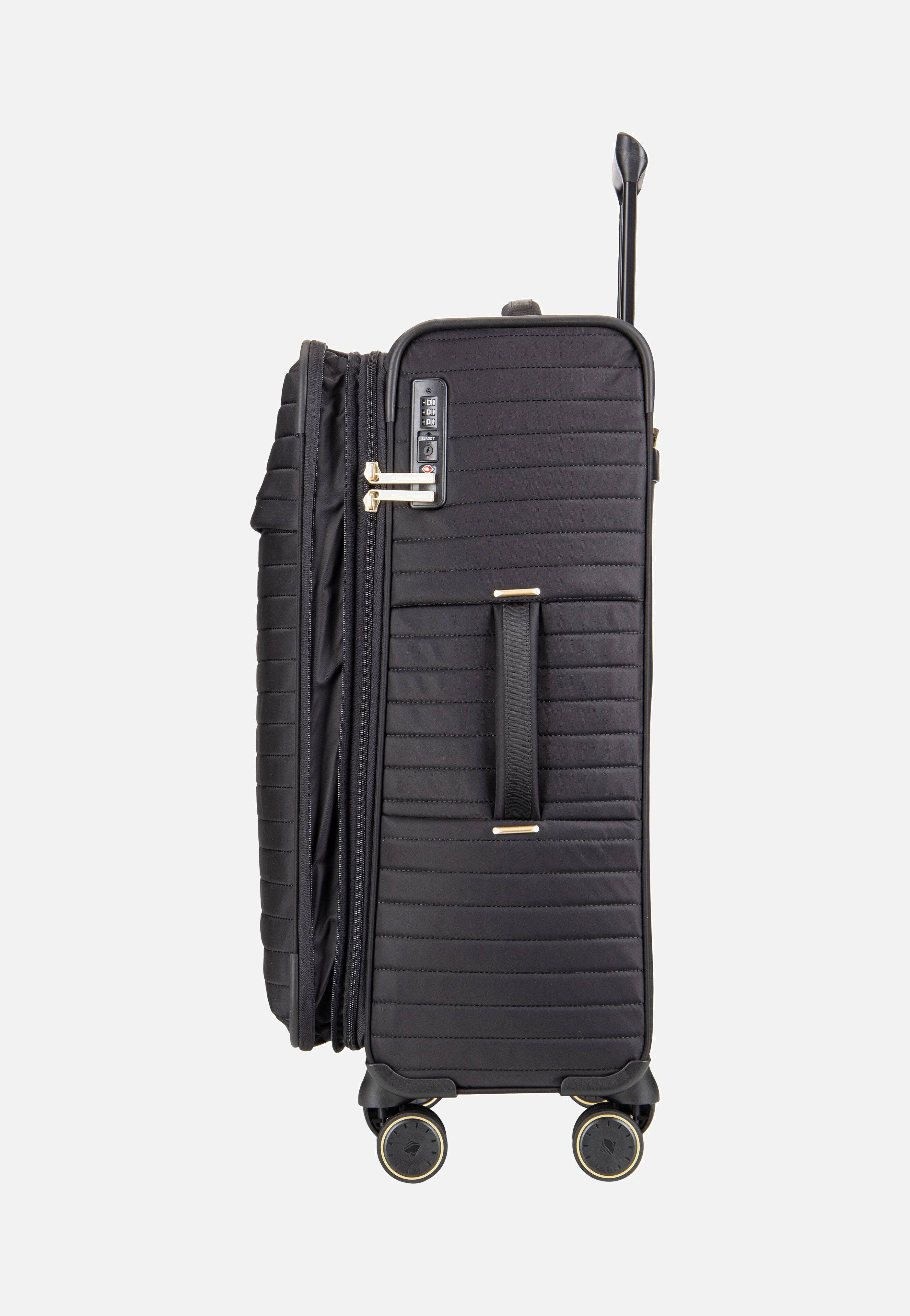 travelite Barbara Stepp 4W Trolley M Exp Black Suitcase