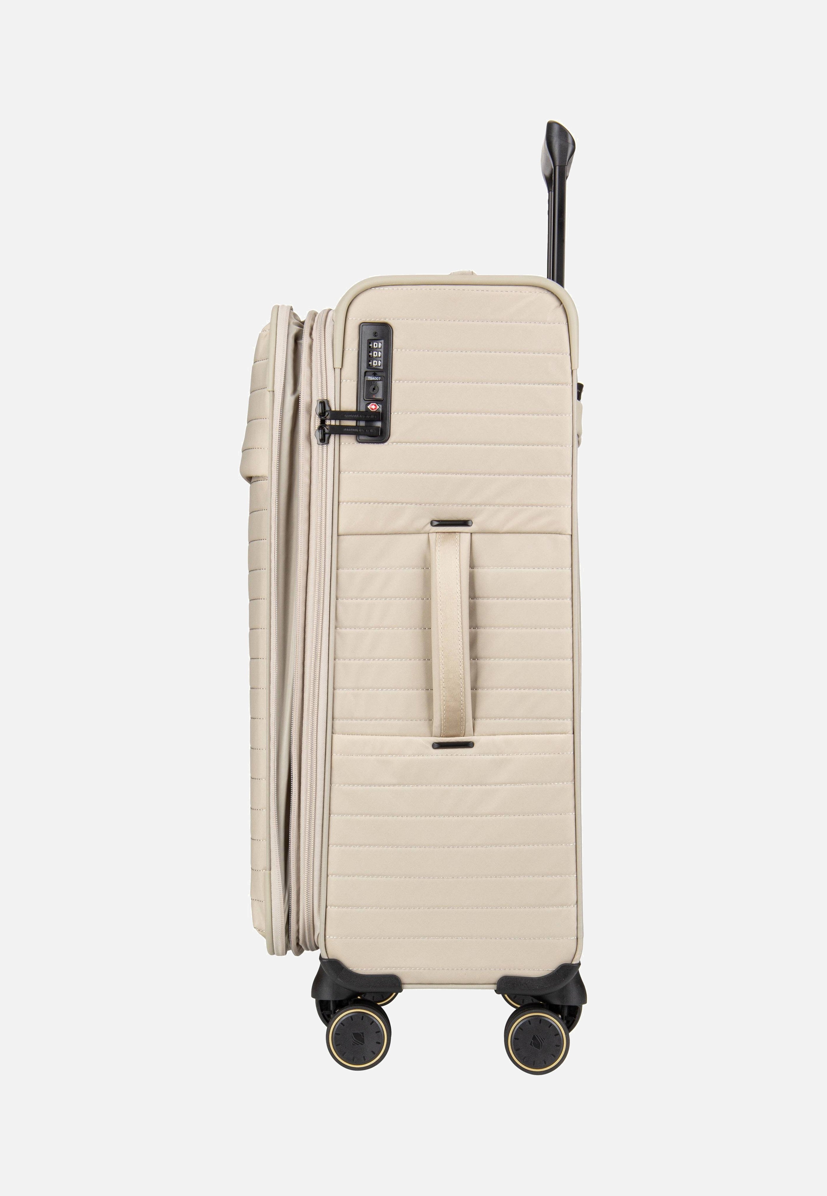 travelite Barbara Stepp 4W Trolley M Exp Satin Nude Suitcase