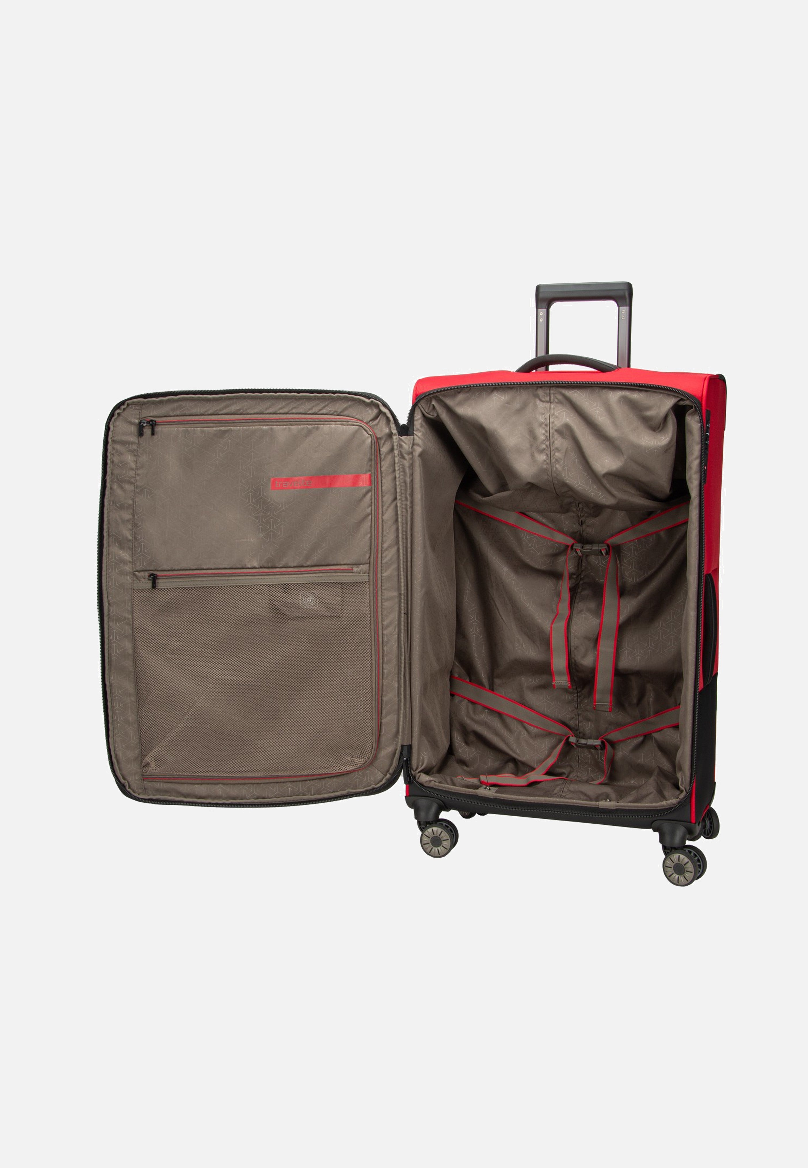 travelite Crosslite 4W Trolley L Exp. Red Suitcase