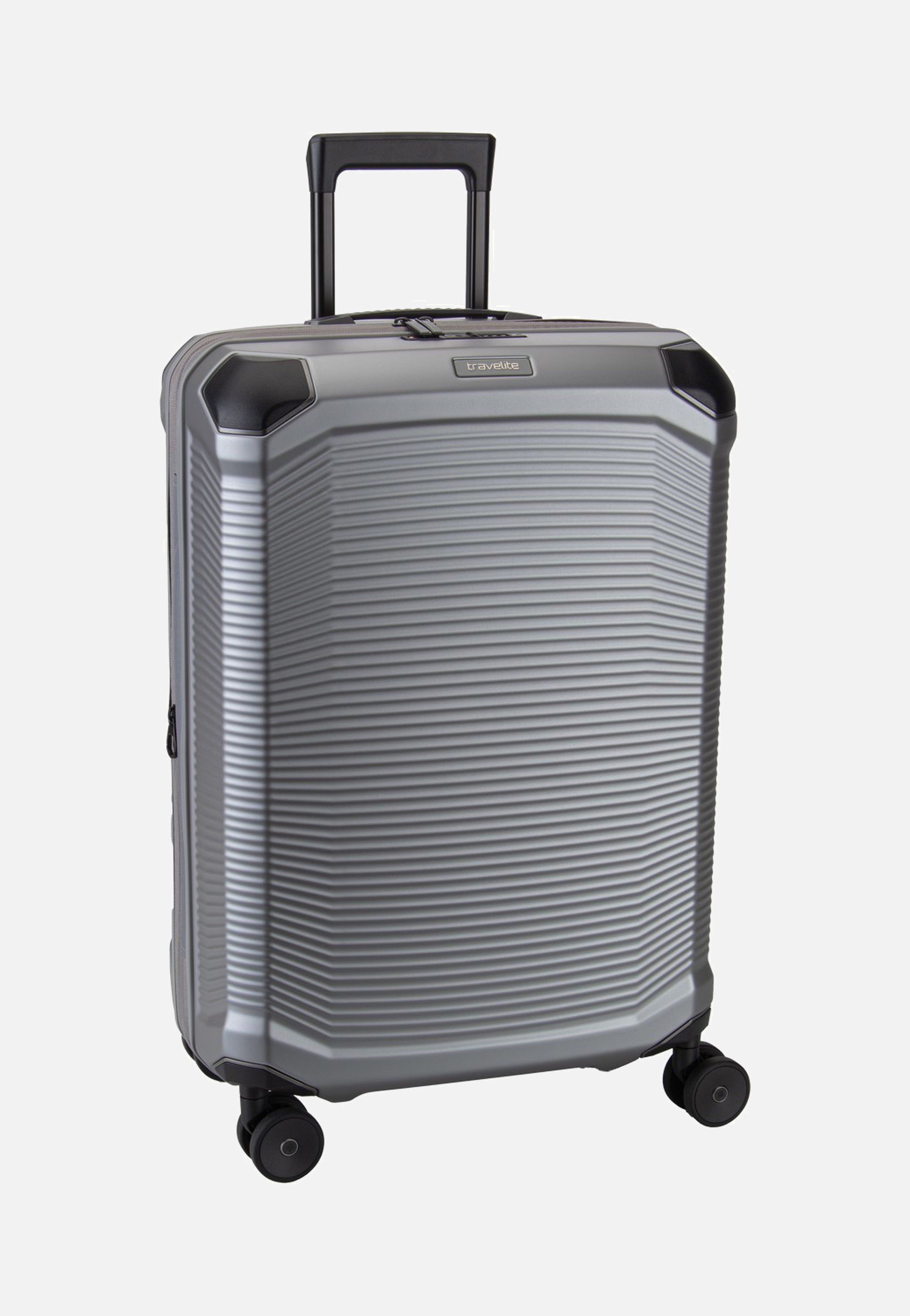 travelite Millennium Trolley 4W M Exp. Silver Suitcase