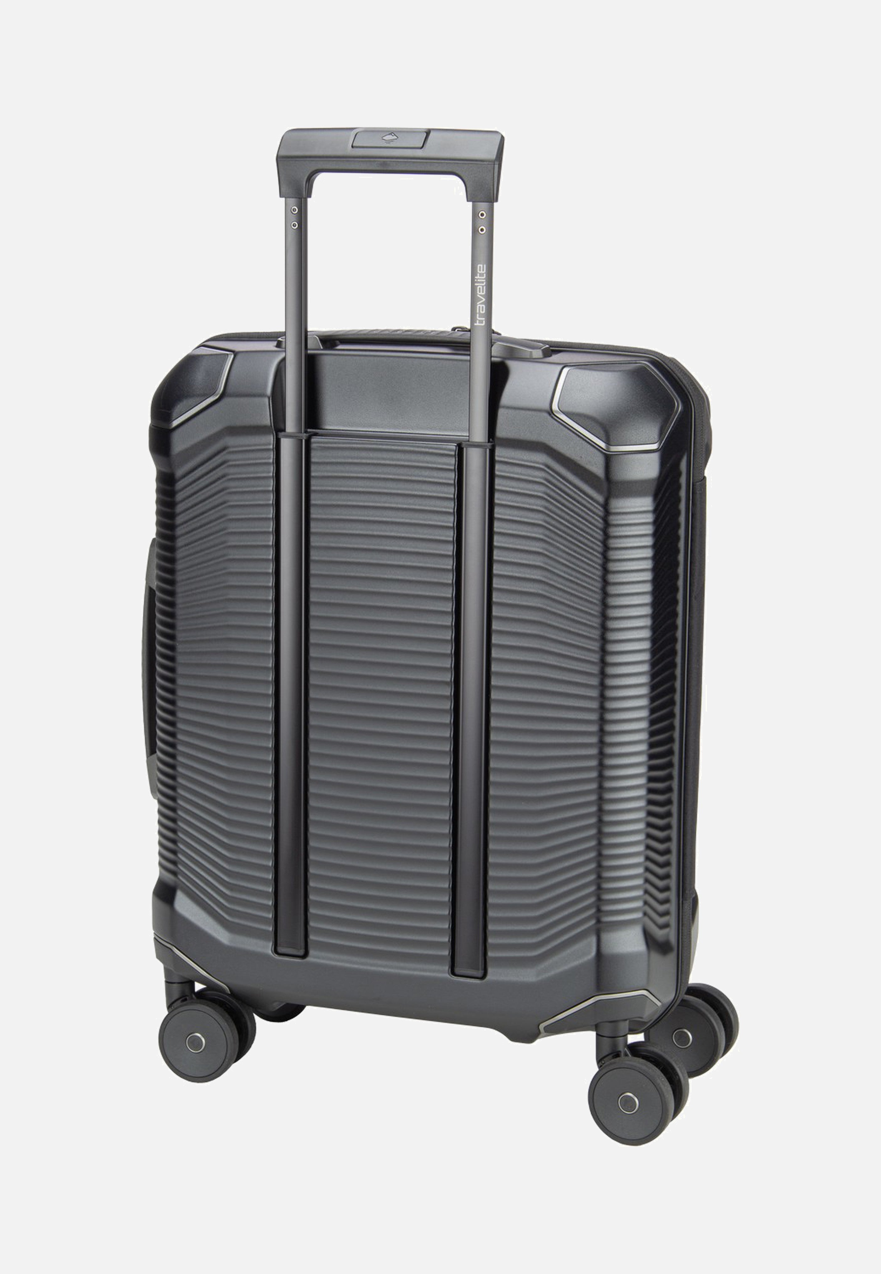 travelite Millennium Trolley 4W S Front Pocket Black Suitcase