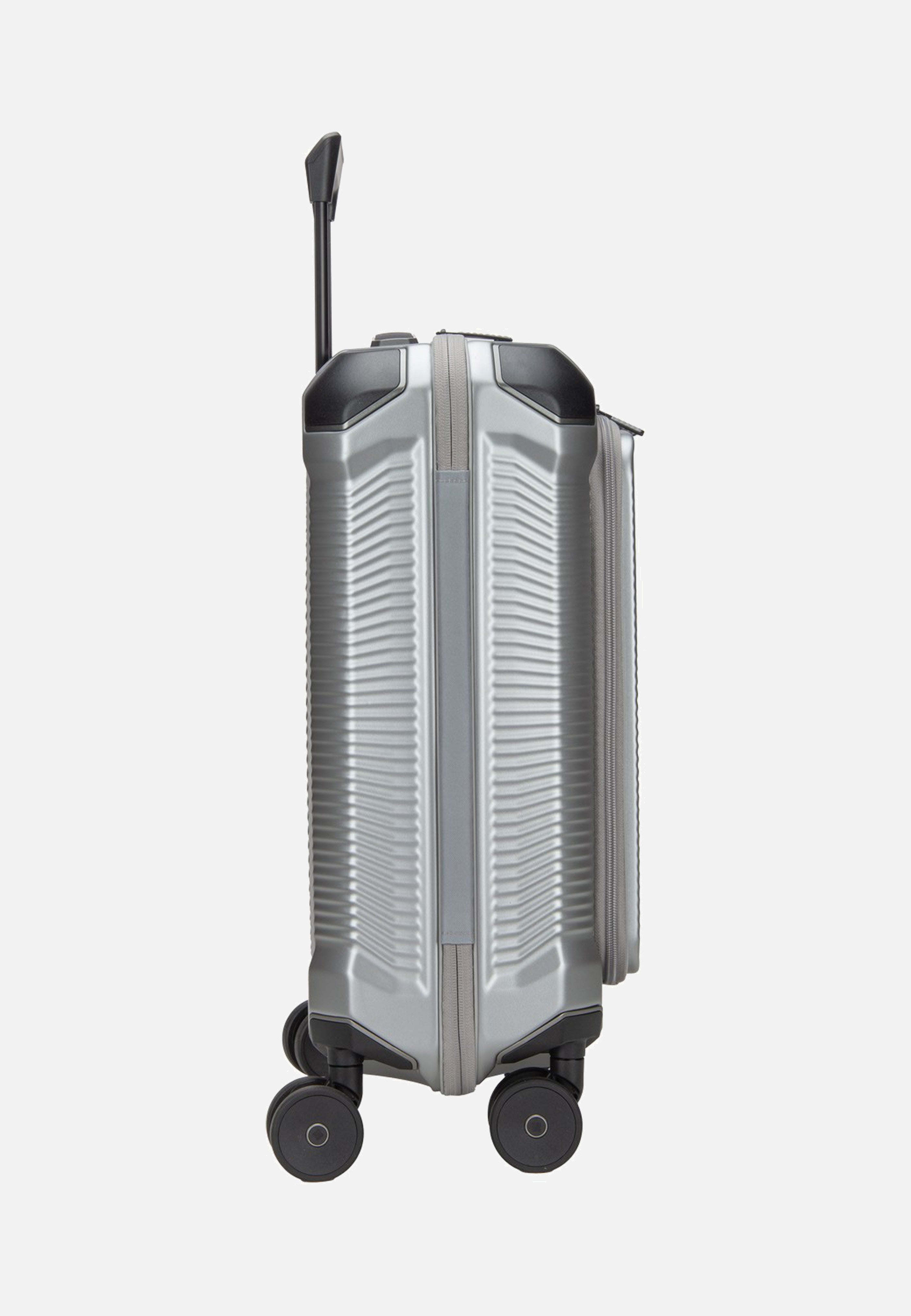 travelite Millennium Trolley 4W S Front Pocket Silver Suitcase