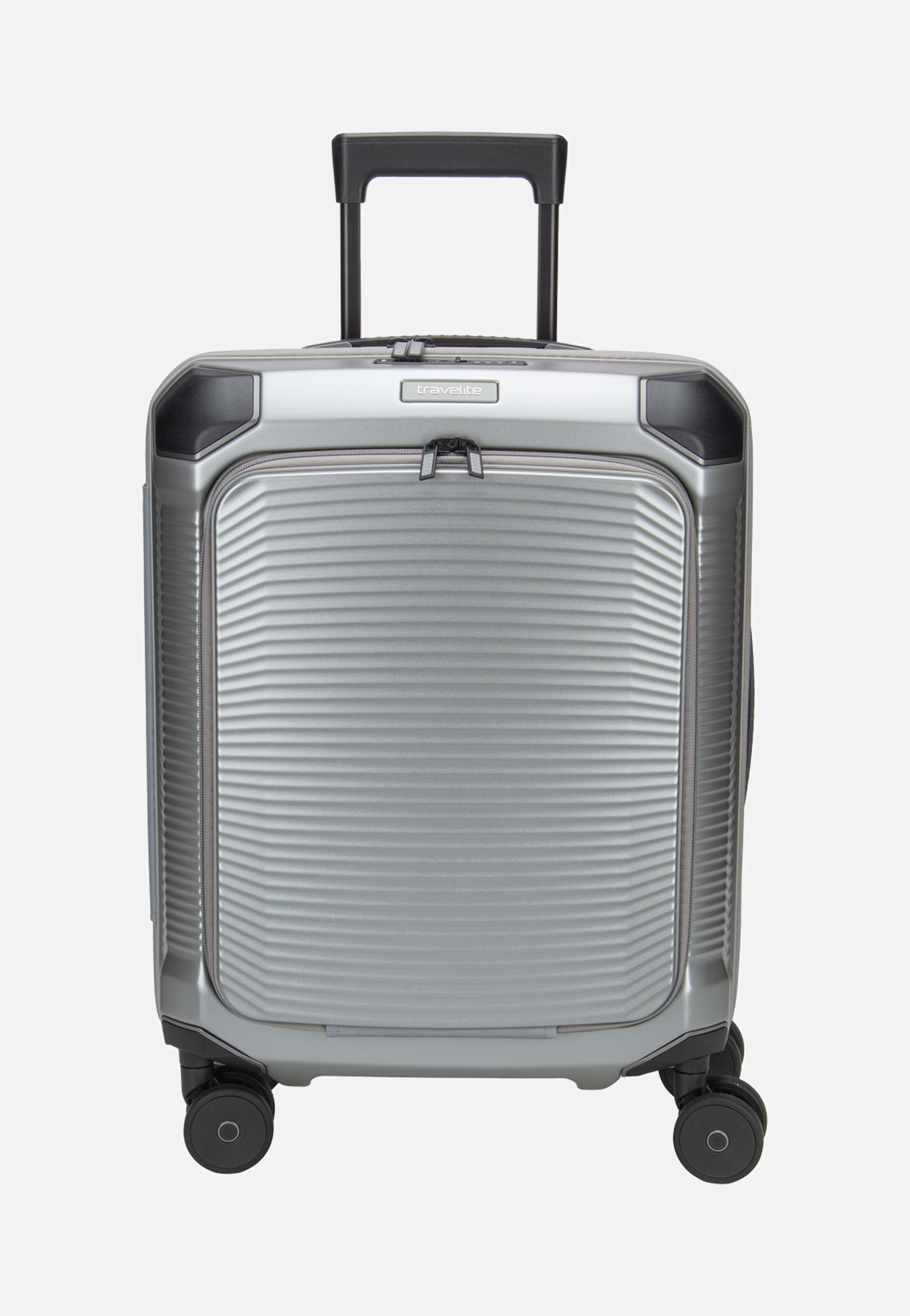 travelite - Millennium Trolley 4W S Front Pocket Silver - Suitcase | Neutral-Image