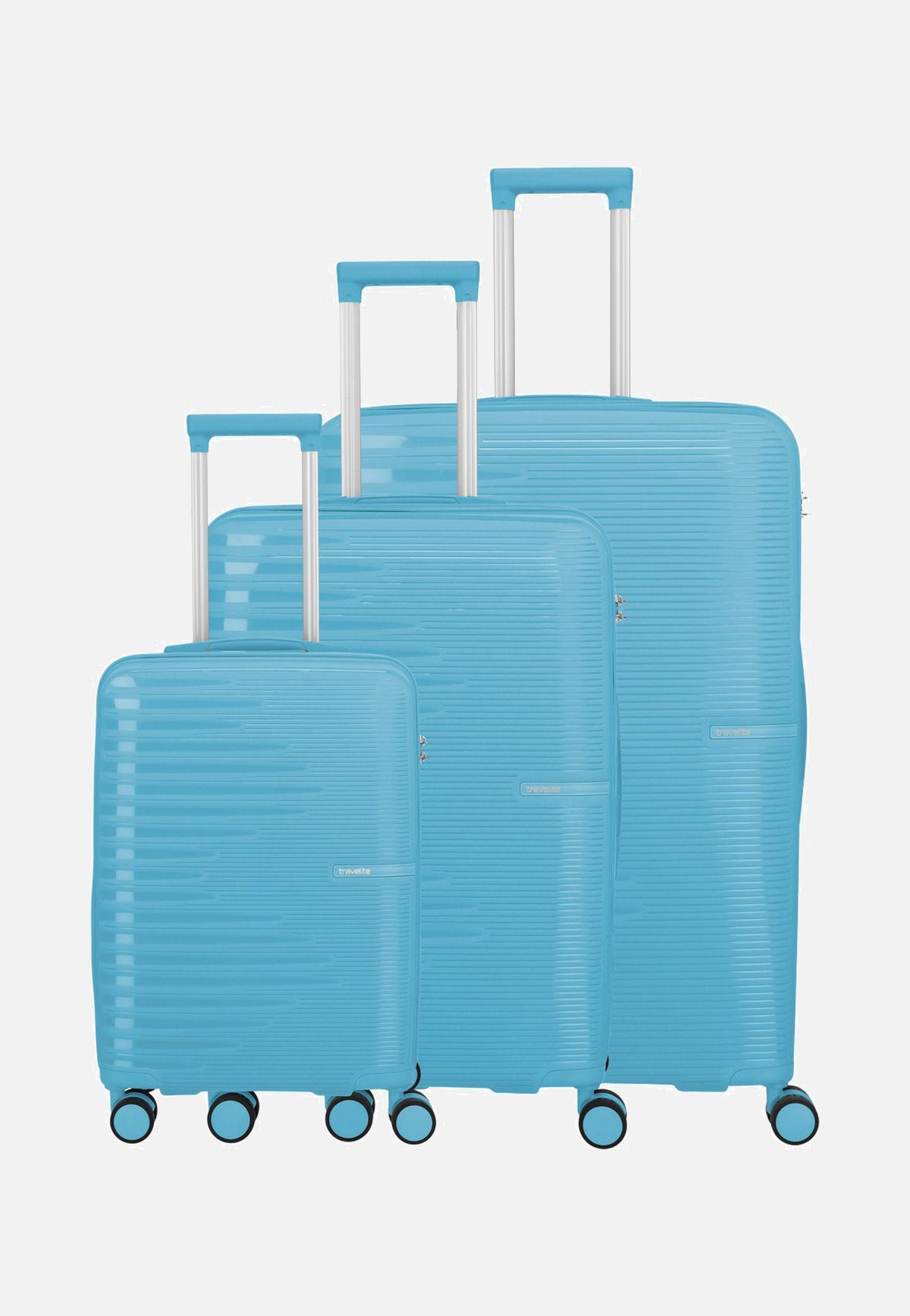 travelite Pacific Trolley 4w Set L/M/S Light Blue Maleta