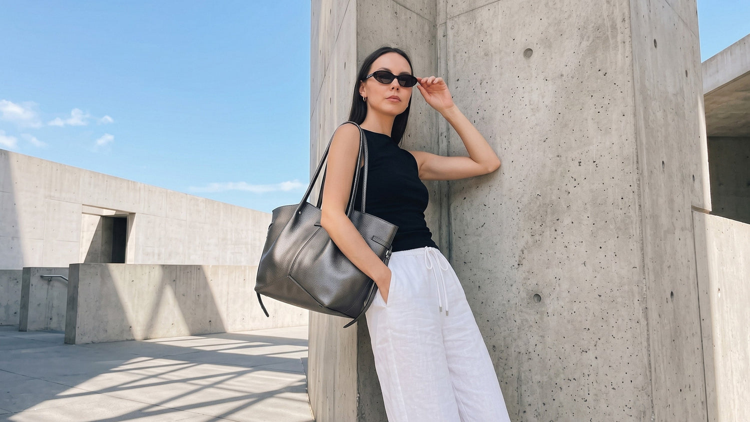 Model Image Karl Lagerfeld Tote Gunmetal