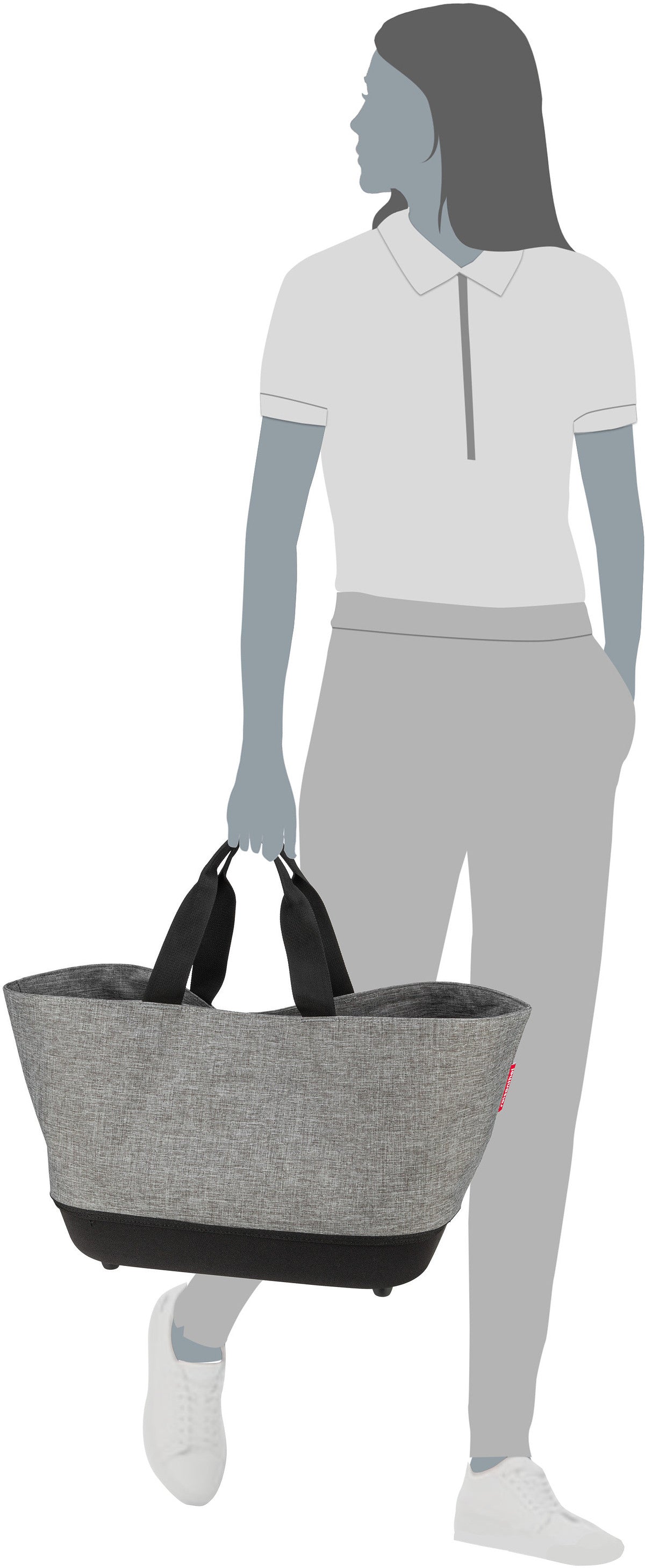 reisenthel shoppingbasket Black Panier – Vue Silhouette