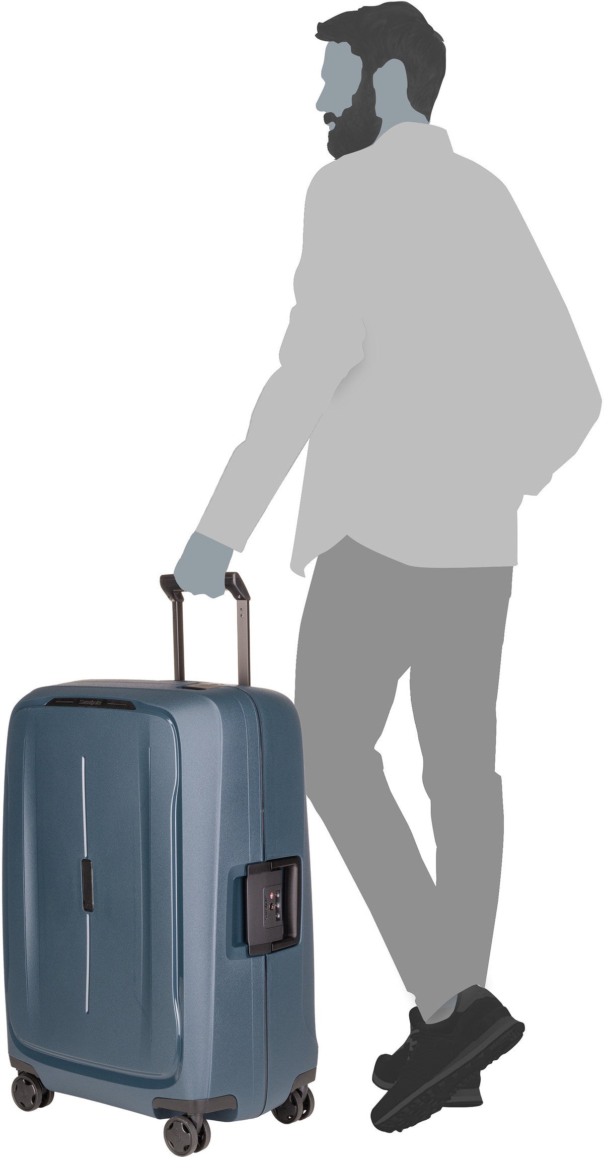 Samsonite Essens Spinner 69 Graphite Suitcase – Silhouette View