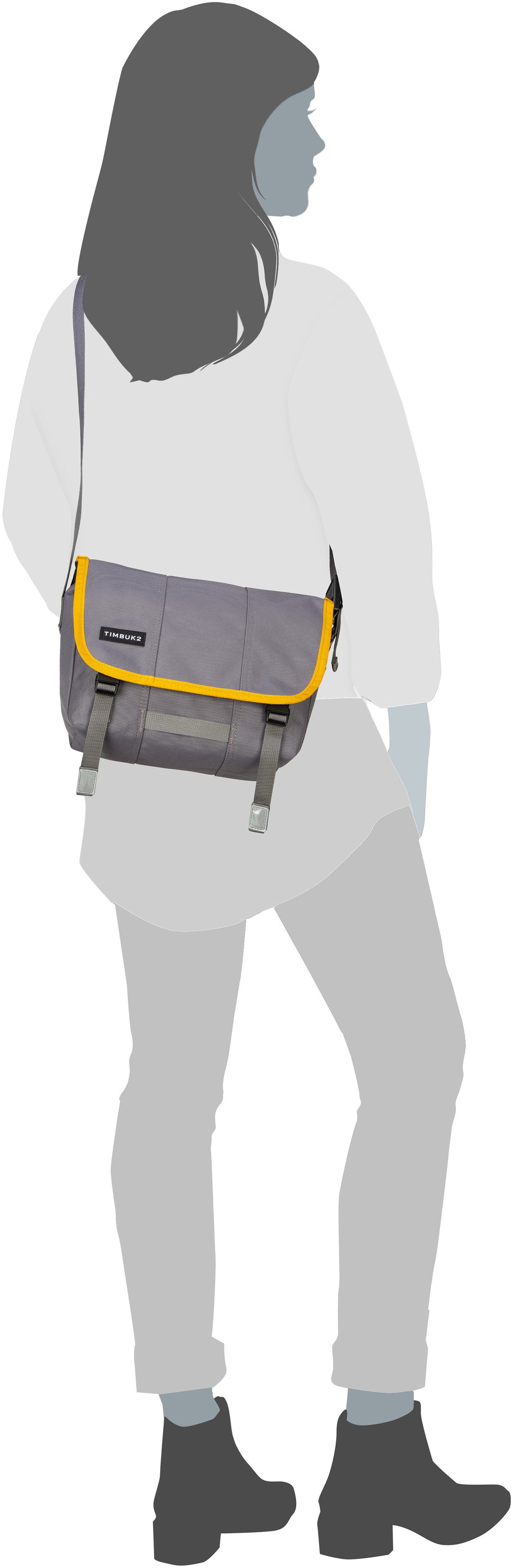 Timbuk2 Classic XS Eco Black Messenger Bag – Silhouette View