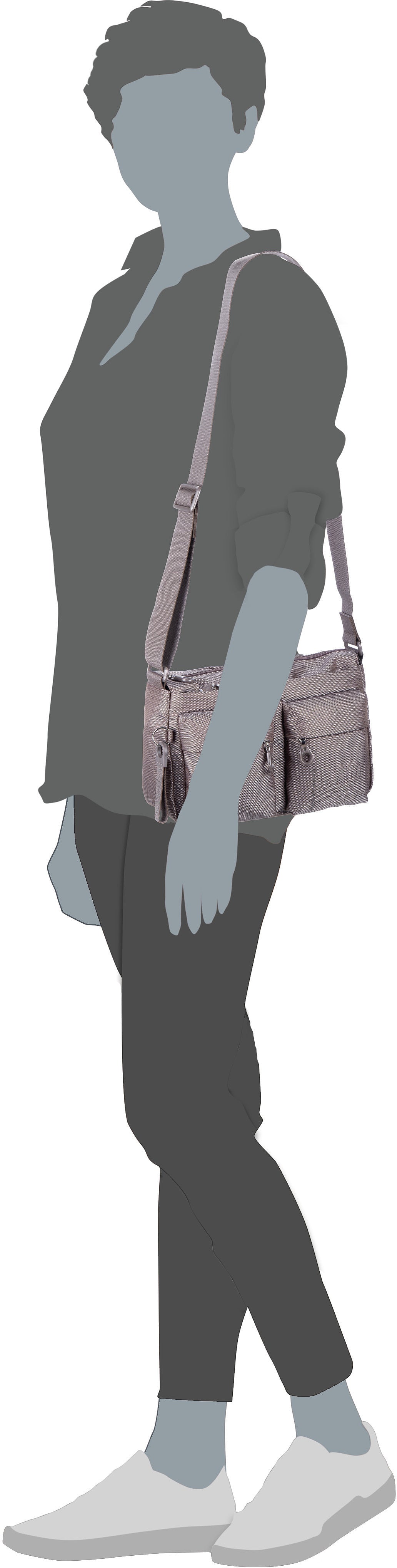 Mandarina Duck MD20 QMTX5 Black Crossbody Bag – Silhouette View