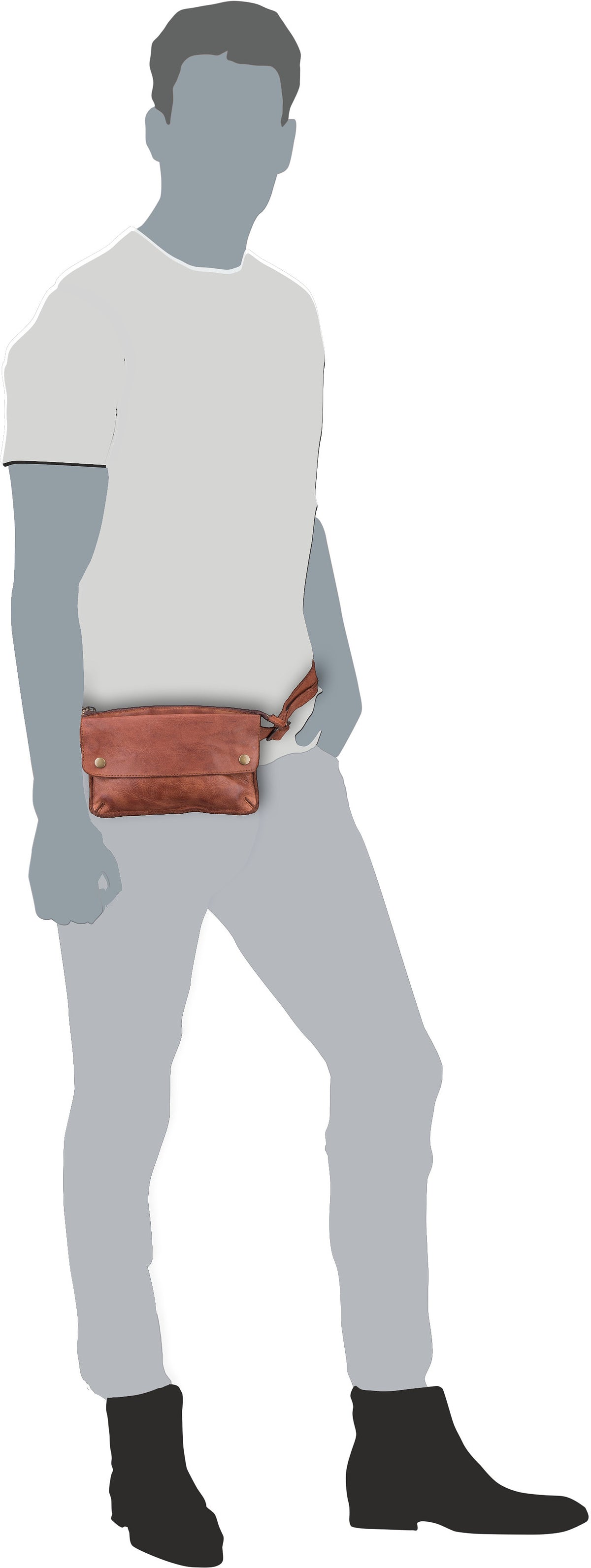 Harold's Submarine 2859 S Cognac Fanny Pack – Silhouette View