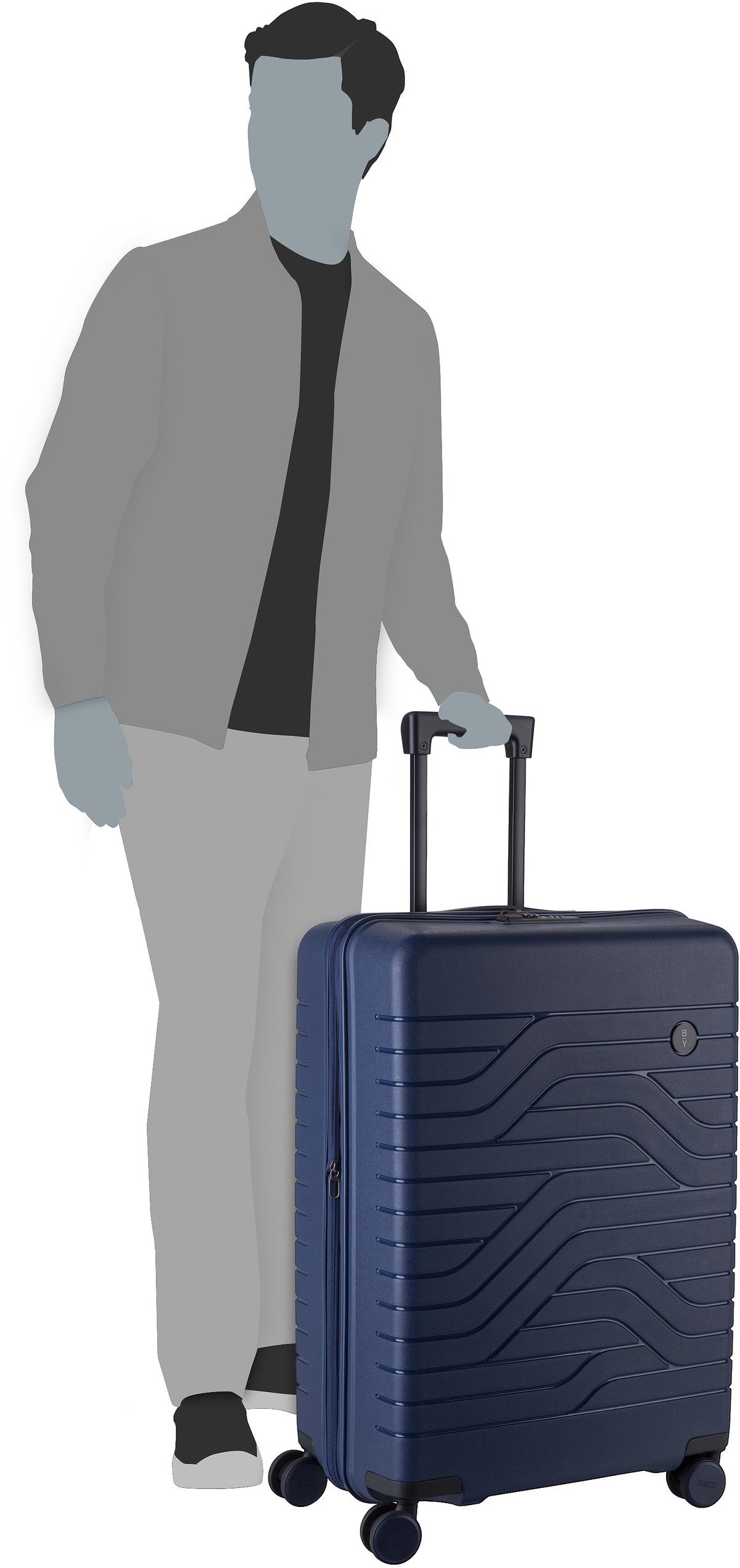 Bric's Ulisse Trolley 8431 Rosa Perla Valigia – Vista Silhouette