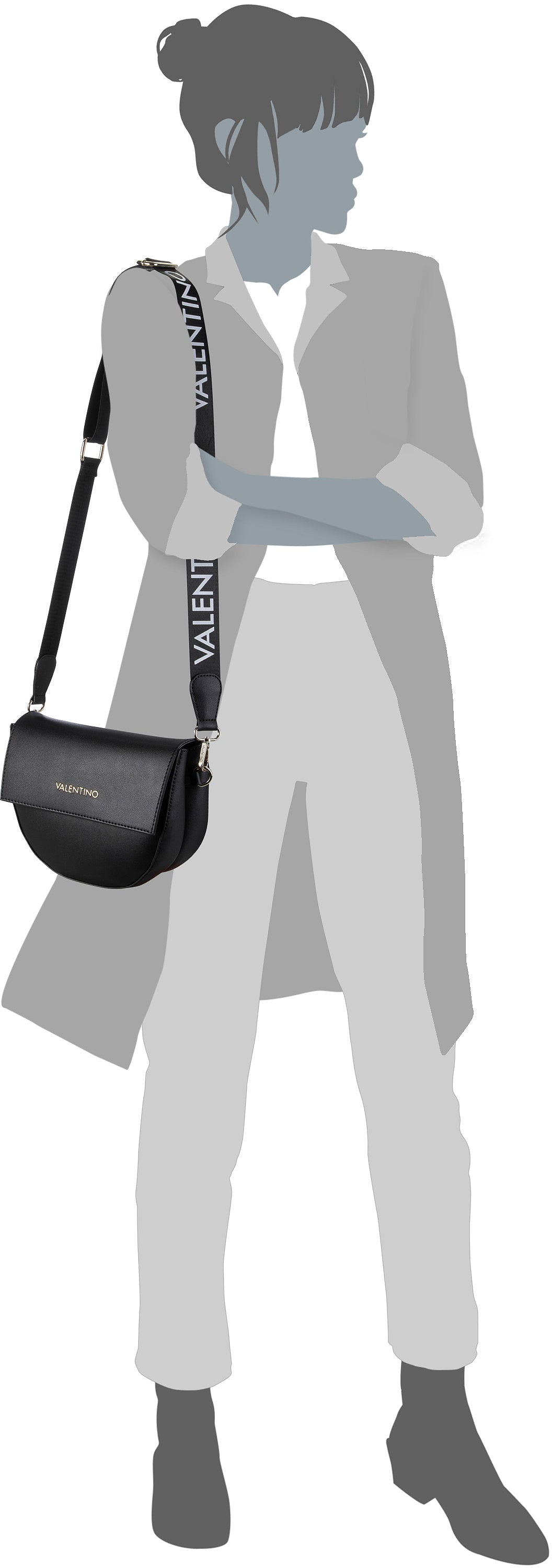 Valentino Bigs Pattina J02 Prugna Bolsa de sillín – Vista Silueta