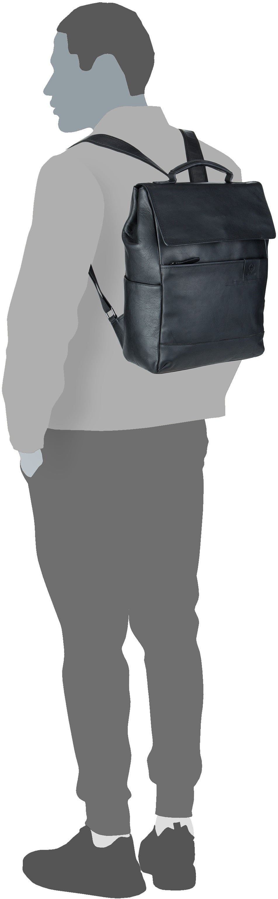 Strellson Hyde Park MVF Black Mochila – Vista Silueta