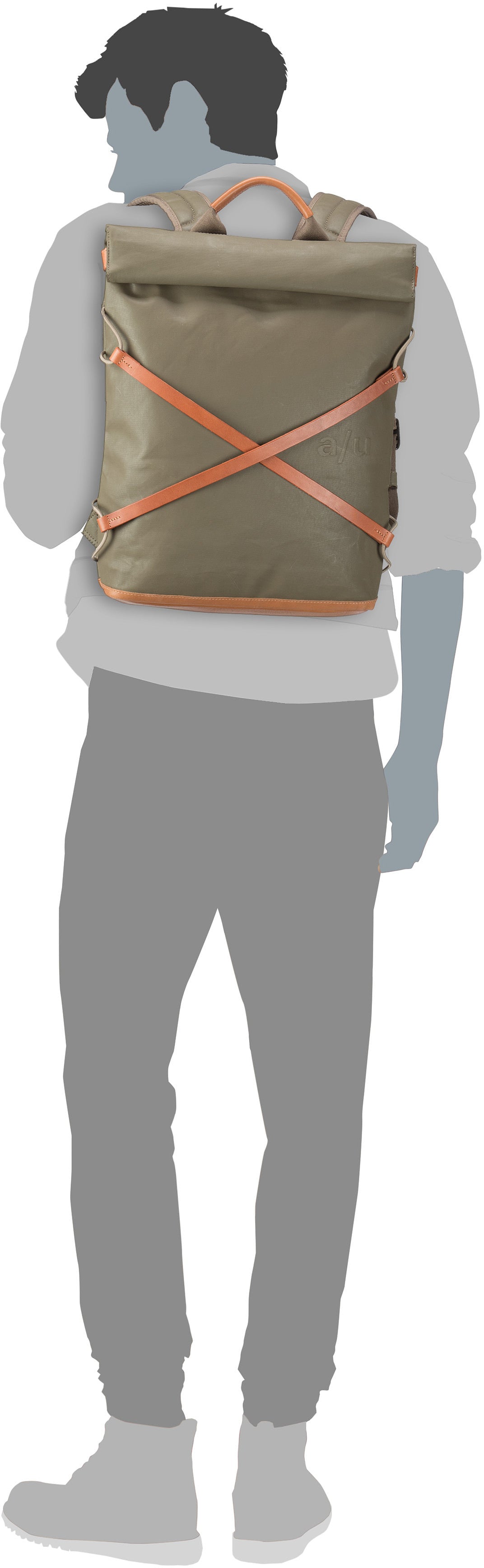 aunts & uncles Yokohama Fallen Rock Rolltop Backpack – Silhouette View