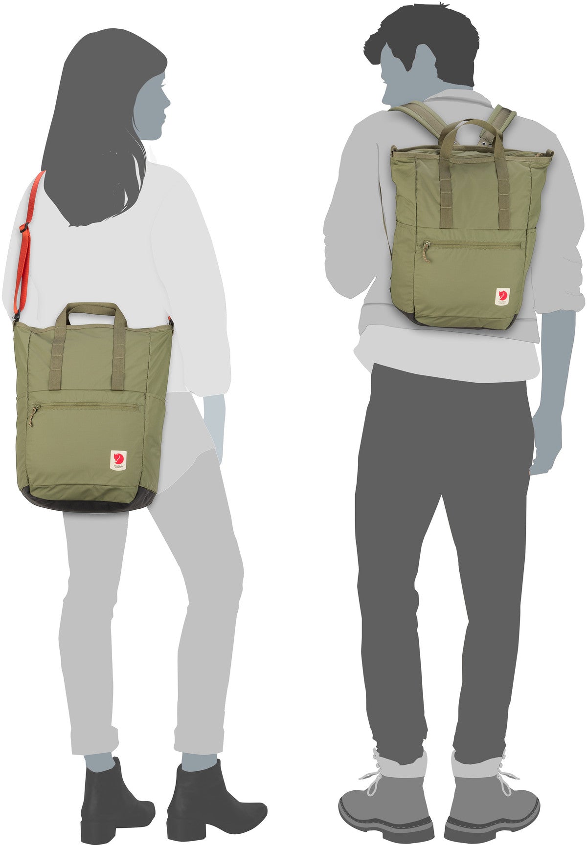 Fjällräven High Coast Totepack Green Mochila – Vista Silueta