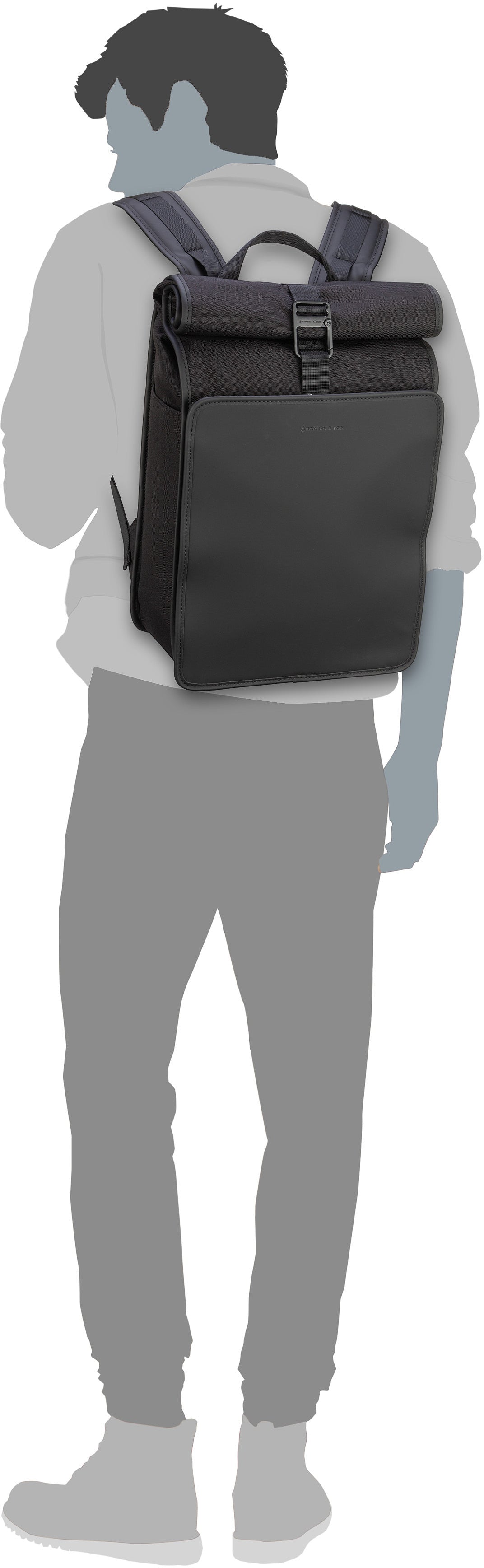 Kapten & Son Lund Pro Sandstone Zaino arrotolabile – Vista Silhouette