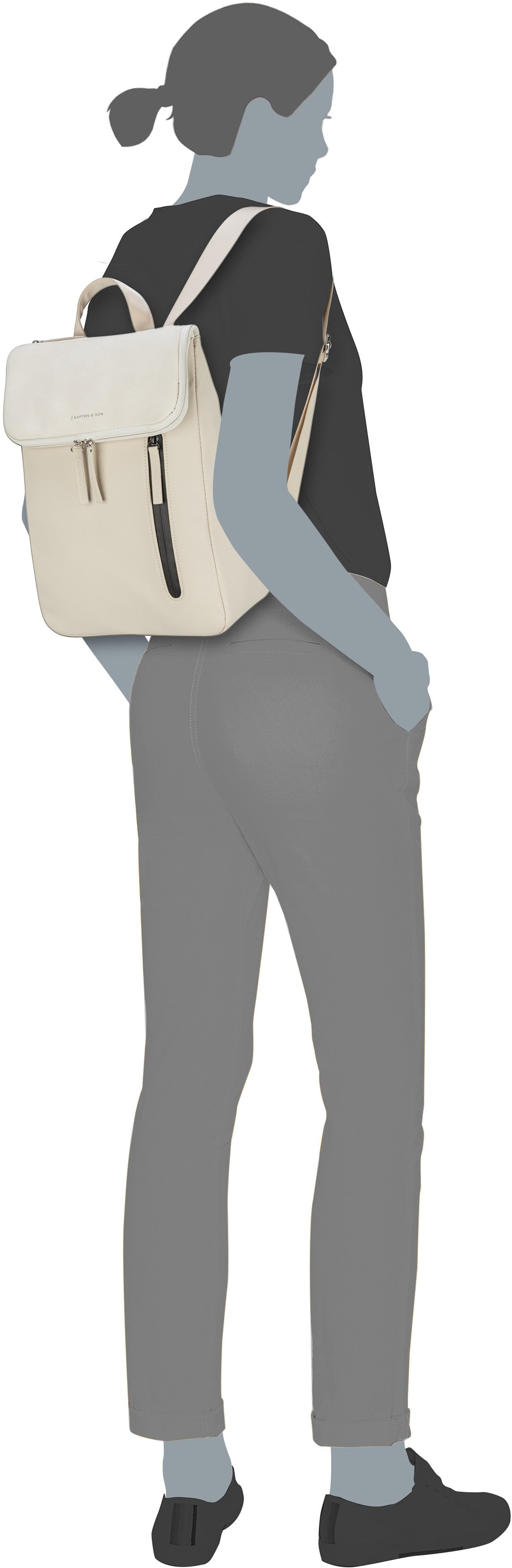 Kapten & Son Vallen Sandstone Mochila – Vista Silueta