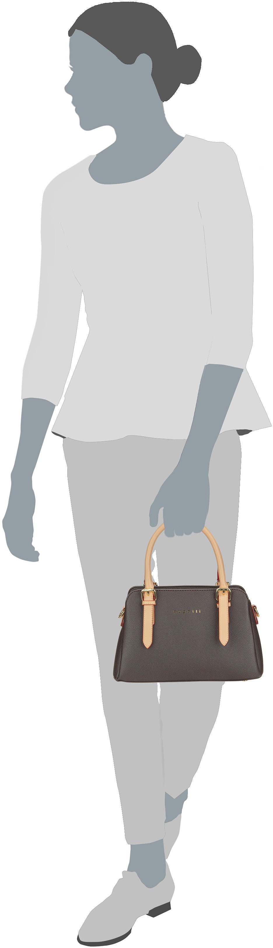 Bugatti Ella S Beige Bolsa de bolos – Vista Silueta