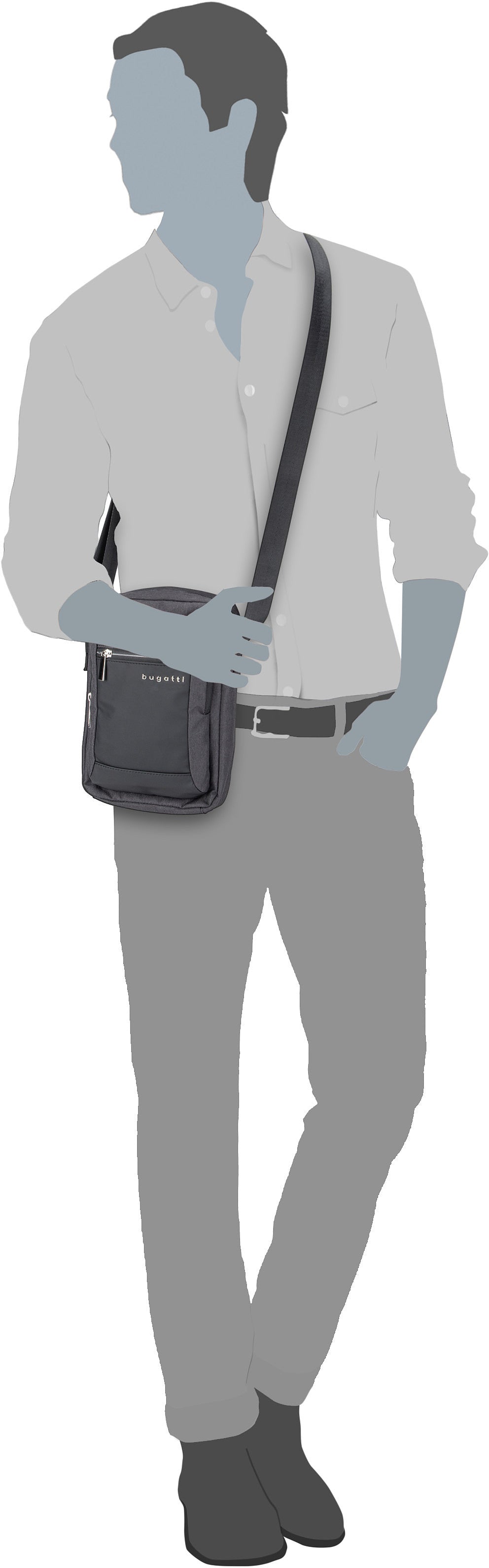 Bugatti Sera Anthrazit Crossbody Bag – Silhouette View