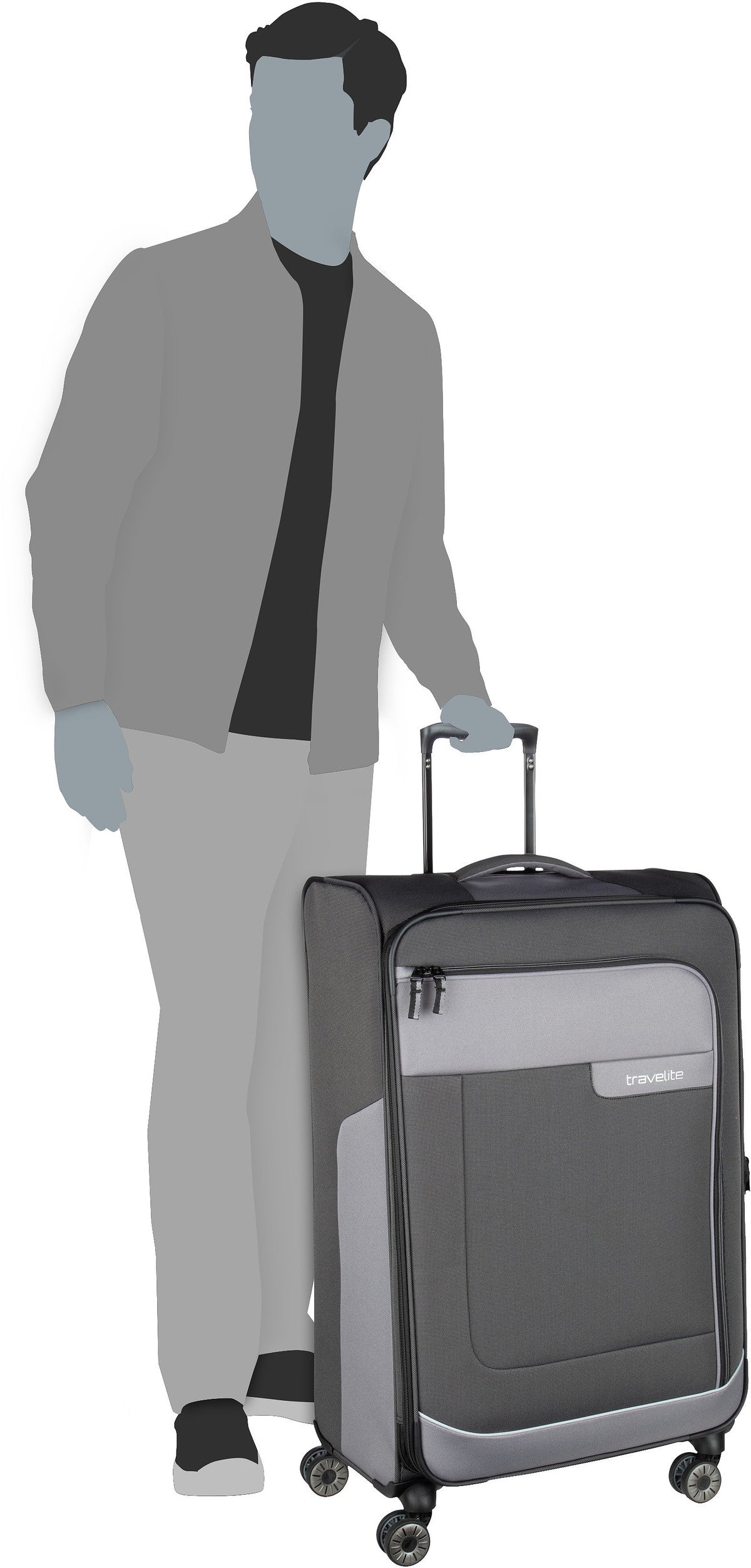 travelite Viia 4w Trolley L Eukalyptus Koffer – Silhouetweergave