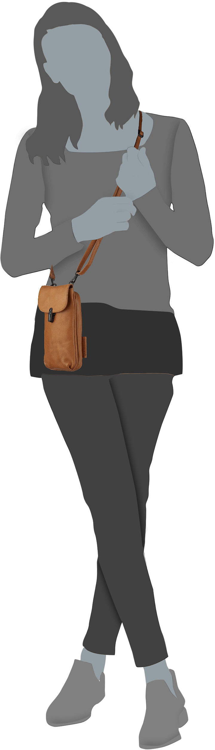 aunts & uncles Mrs. Lemon Twist Caramel Phone Pouches – Silhouette View