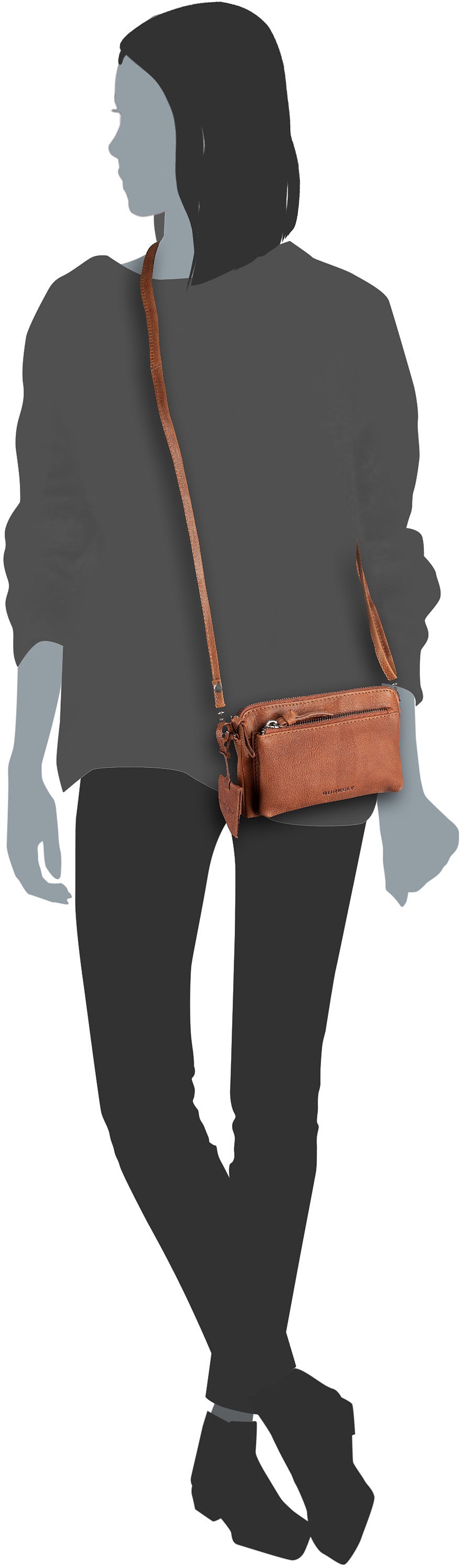 Burkely Antique Avery Mini Bag 8718 Black Bolso bandolera – Vista Silueta