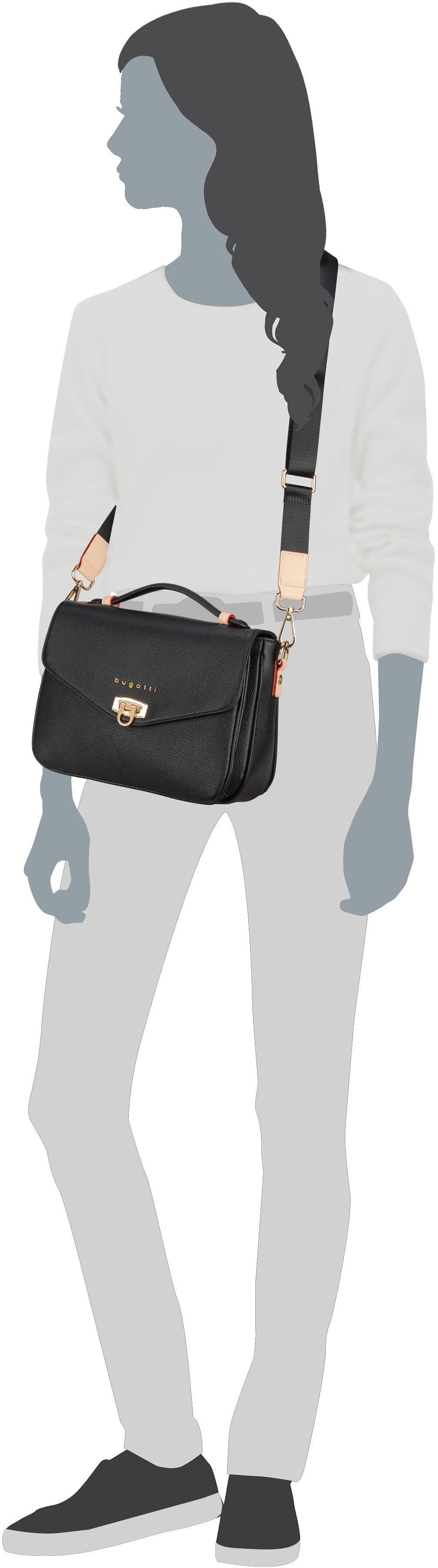 Bugatti Ella Classic Bag Olive Bolso bandolera – Vista Silueta