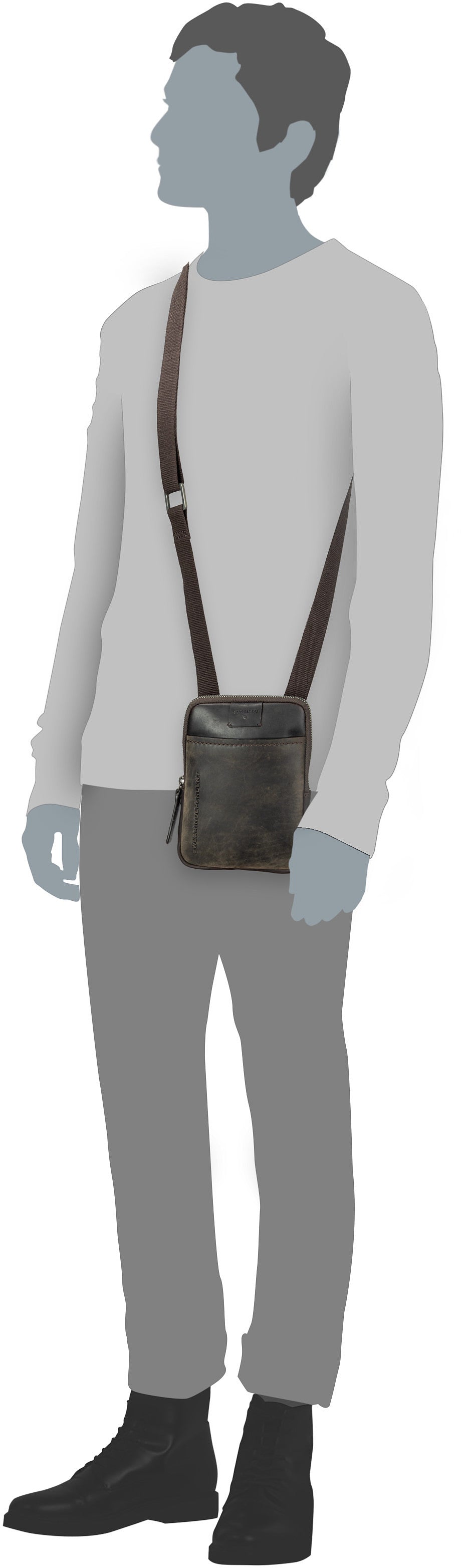 Strellson Brick Lane Brian XSVZ 1 Black Sac à bandoulière – Vue Silhouette
