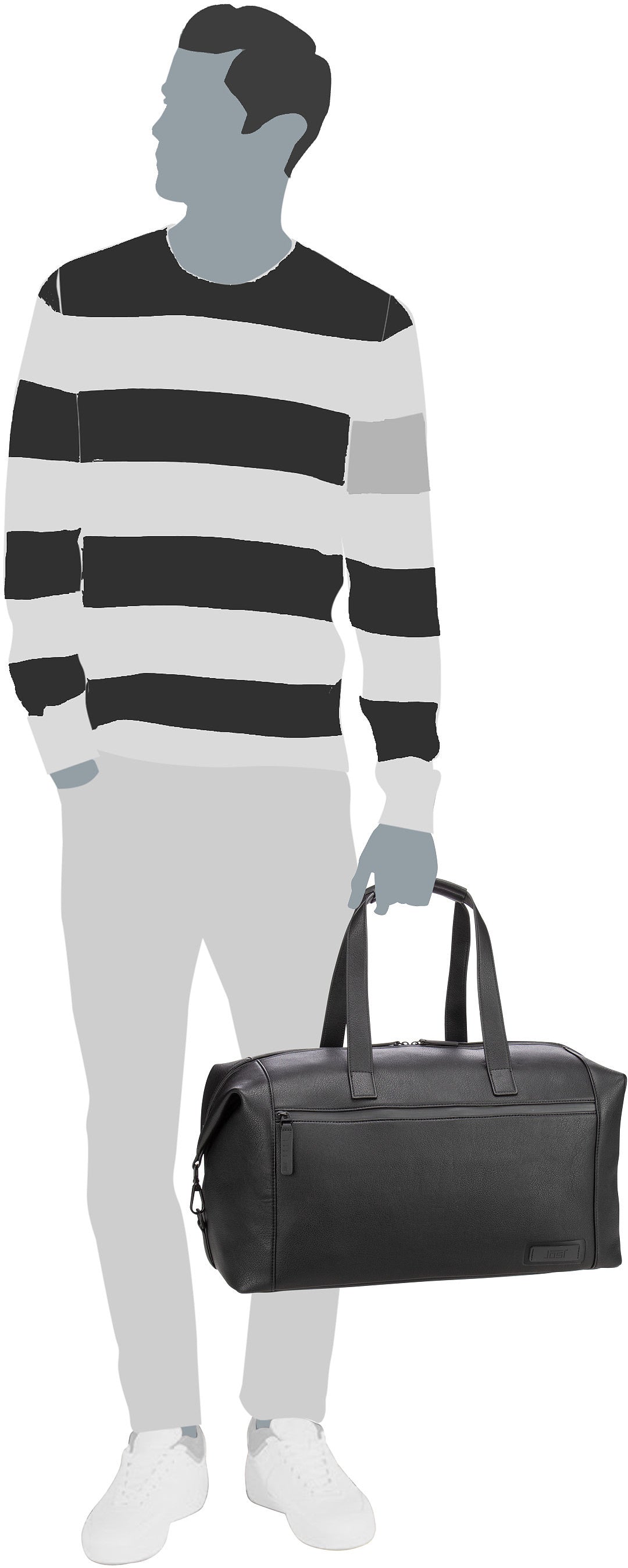 Jost Riga Travel Bag Black Fin de semana – Vista Silueta