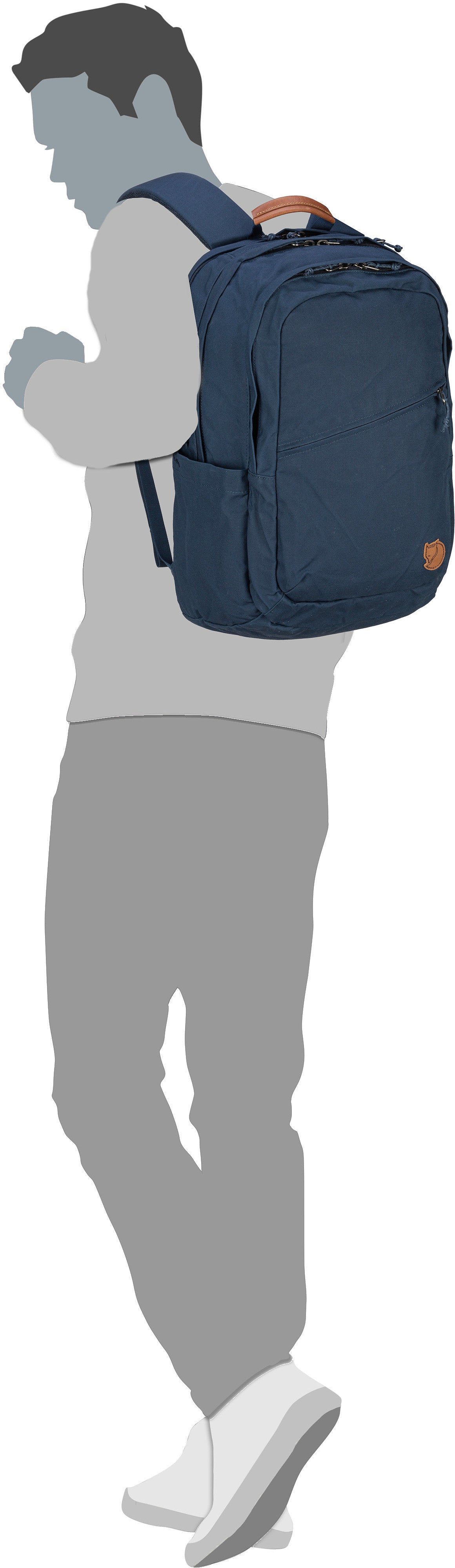 Fjällräven Räven 28 Navy Backpack – Silhouette View
