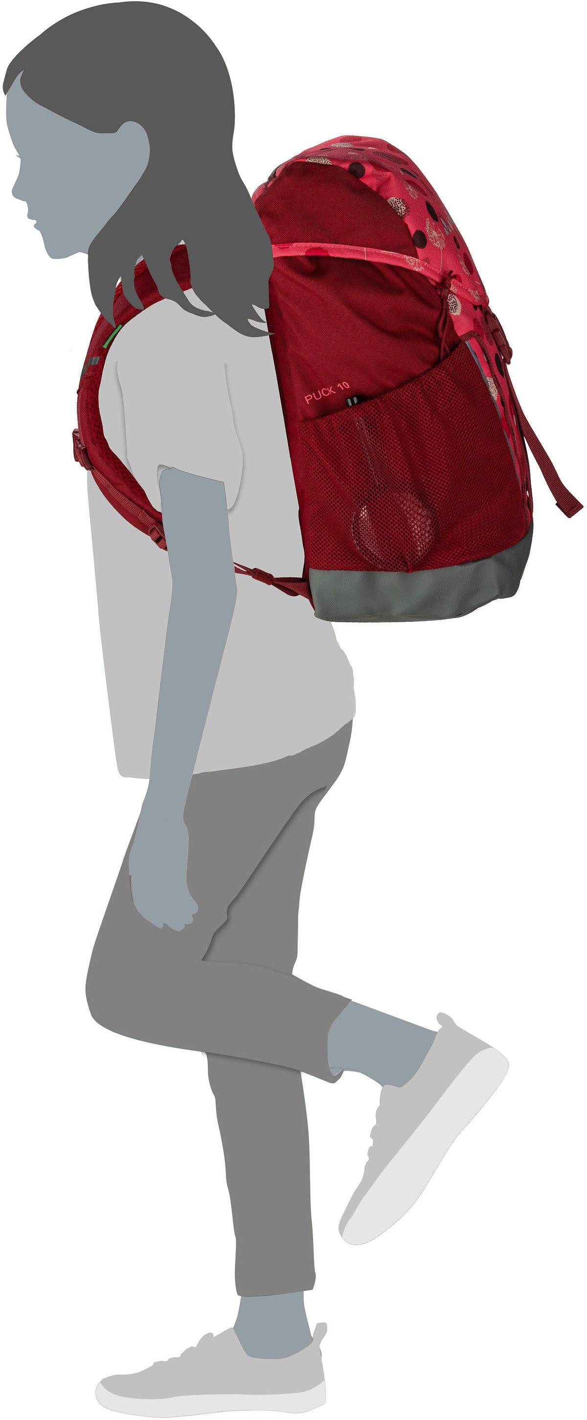 Vaude Puck 10 Raspberry Rugtassen – Silhouetweergave
