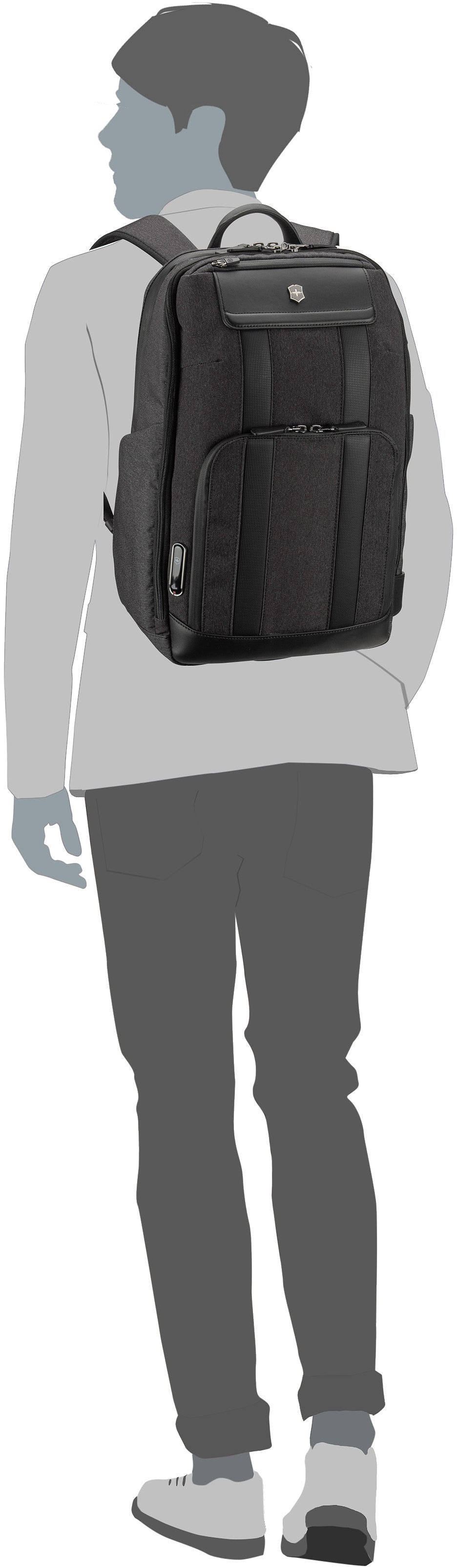 Victorinox Architecture Urban2 Deluxe Black Sac a dos – Vue Silhouette