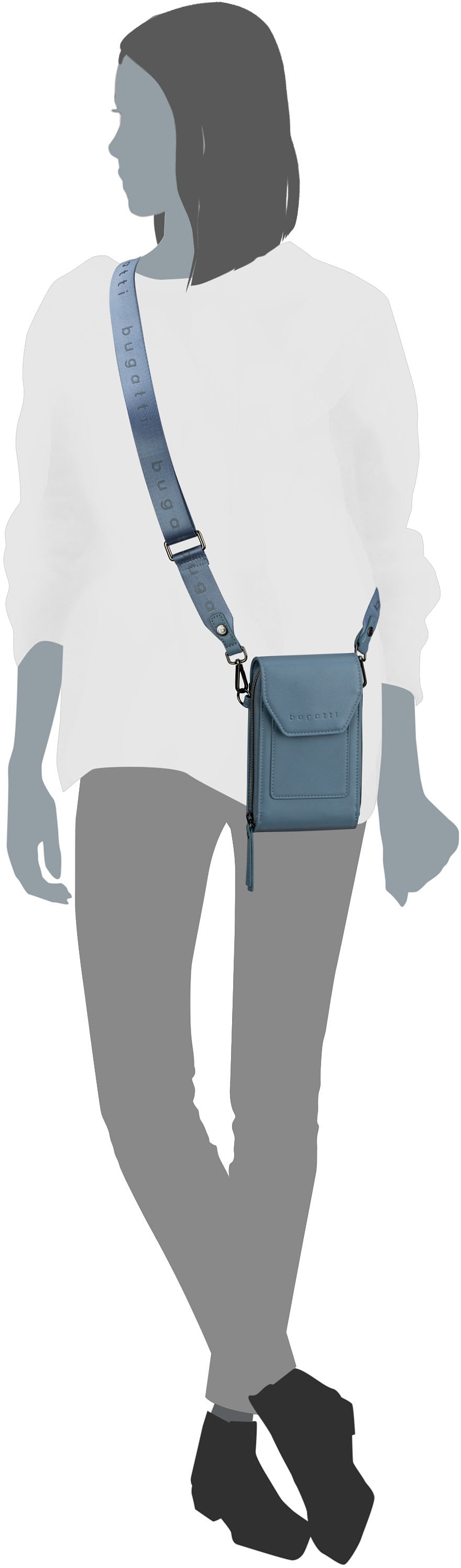 Bugatti Almata Purse Bag Beige Phone Pouches – Silhouette View