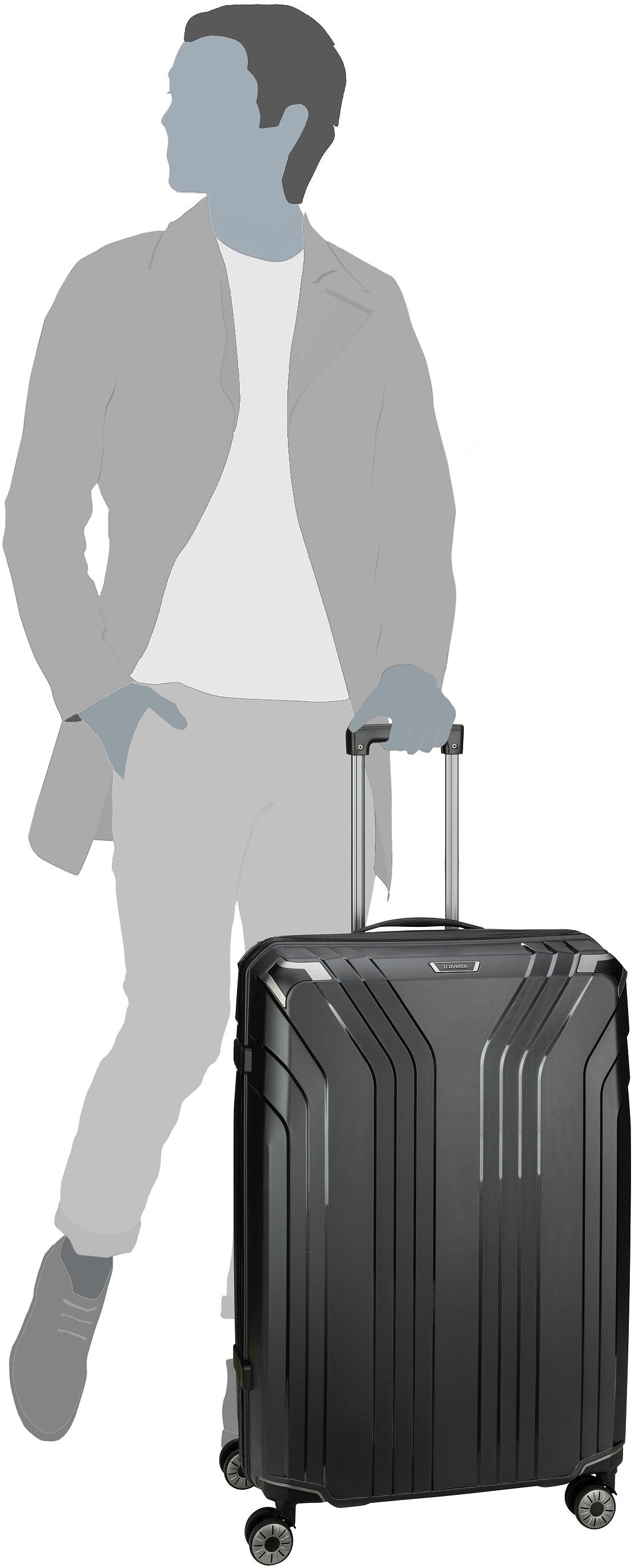 travelite Elvaa 4w Trolley L Blaugrau Valigia – Vista Silhouette