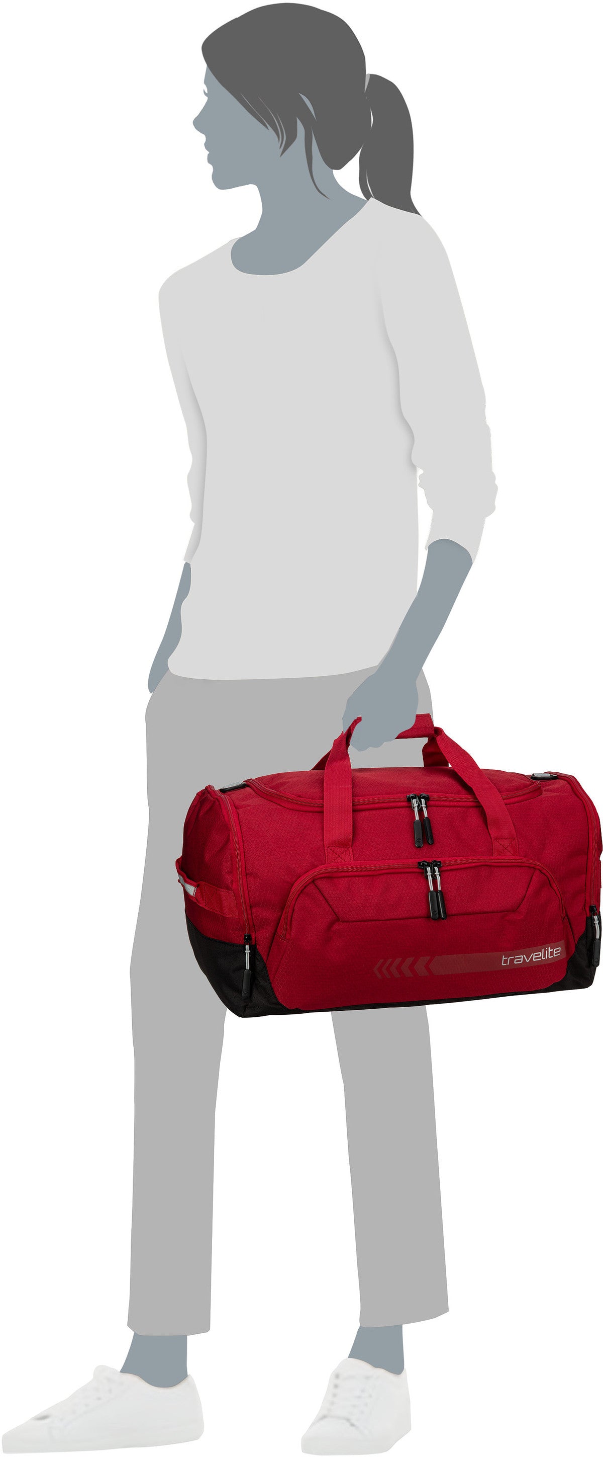 travelite Kick Off M Rosé Dufflebag – Silhouette View