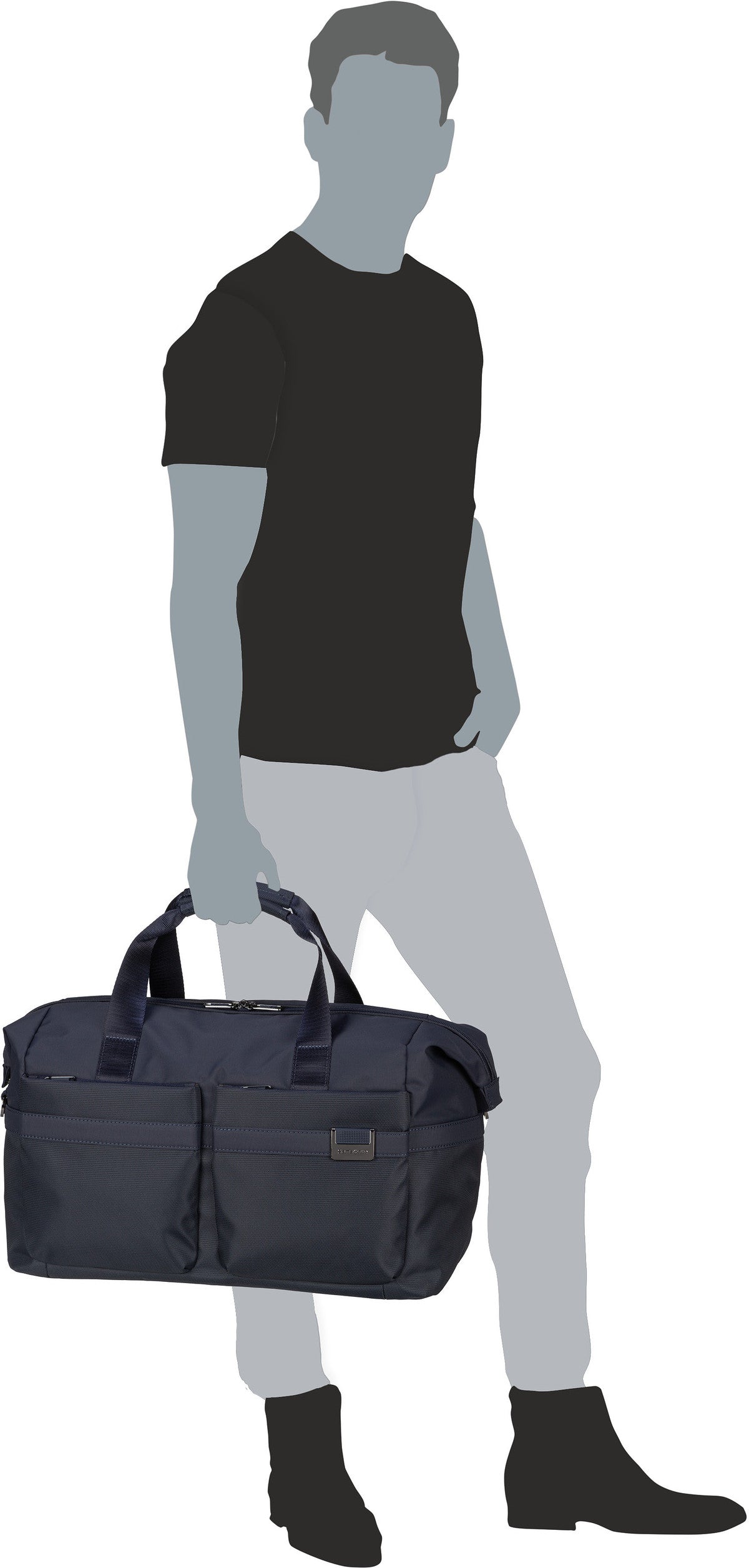 Samsonite Airea Duffle 45 Dark Blue Week-end – Vue Silhouette